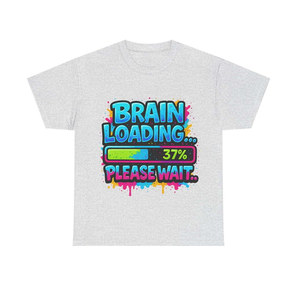 Brain Loading Funny Graphic T-Shirt: Gamer/Student Humor Tee