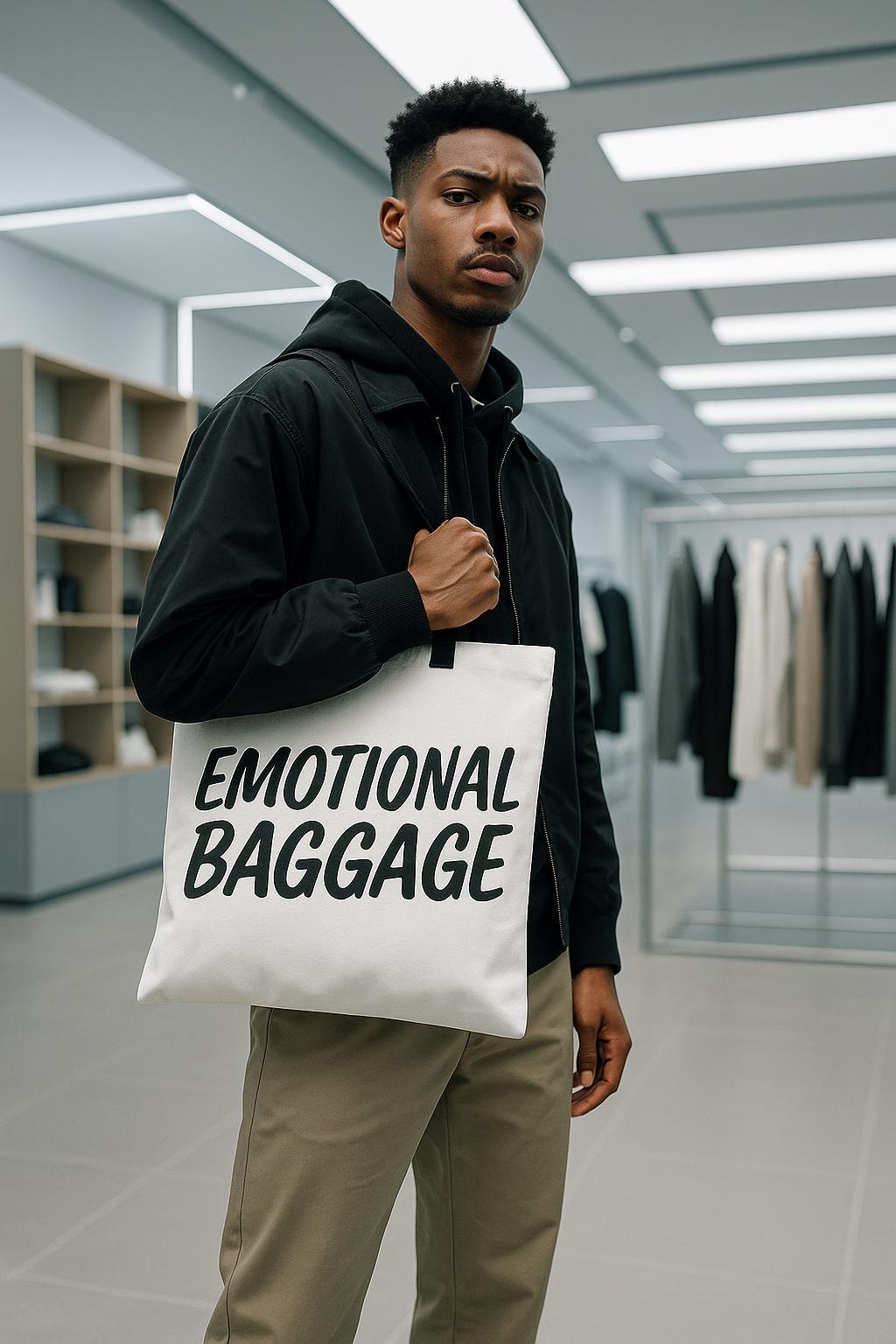 Emotional Baggage Canvas Tote Bag: Funny Sarcastic Reusable Shopper