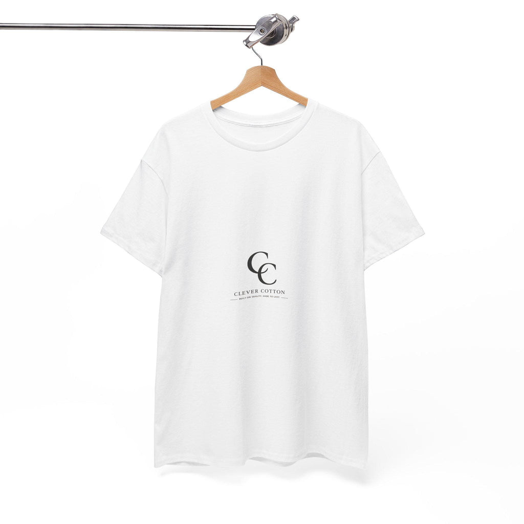 Minimal CC Monogram Tee | Small Center Logo, White Cotton T-Shirt