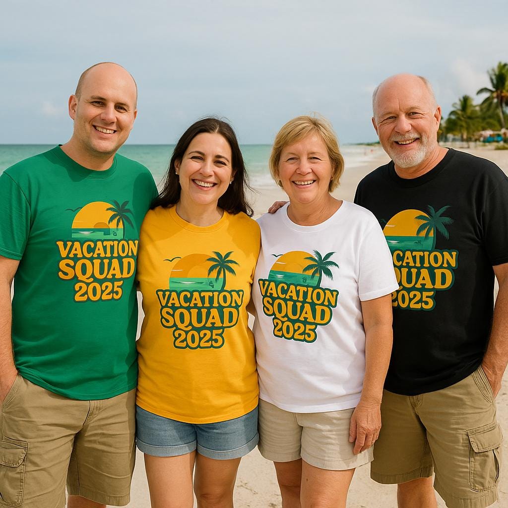 Vacation Squad T-Shirt: Matching Family Trip Shirts, Palm Tree Graphic