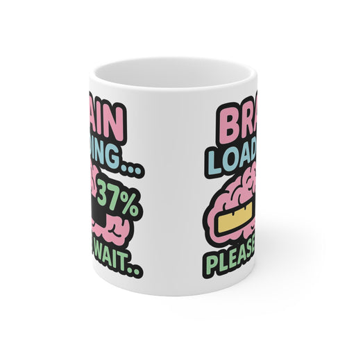 Brain Loading Coffee Mug: Funny Nerdy Gift for Gamers & Students