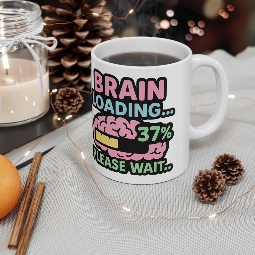 Brain Loading Coffee Mug: Funny Nerdy Gift for Gamers & Students