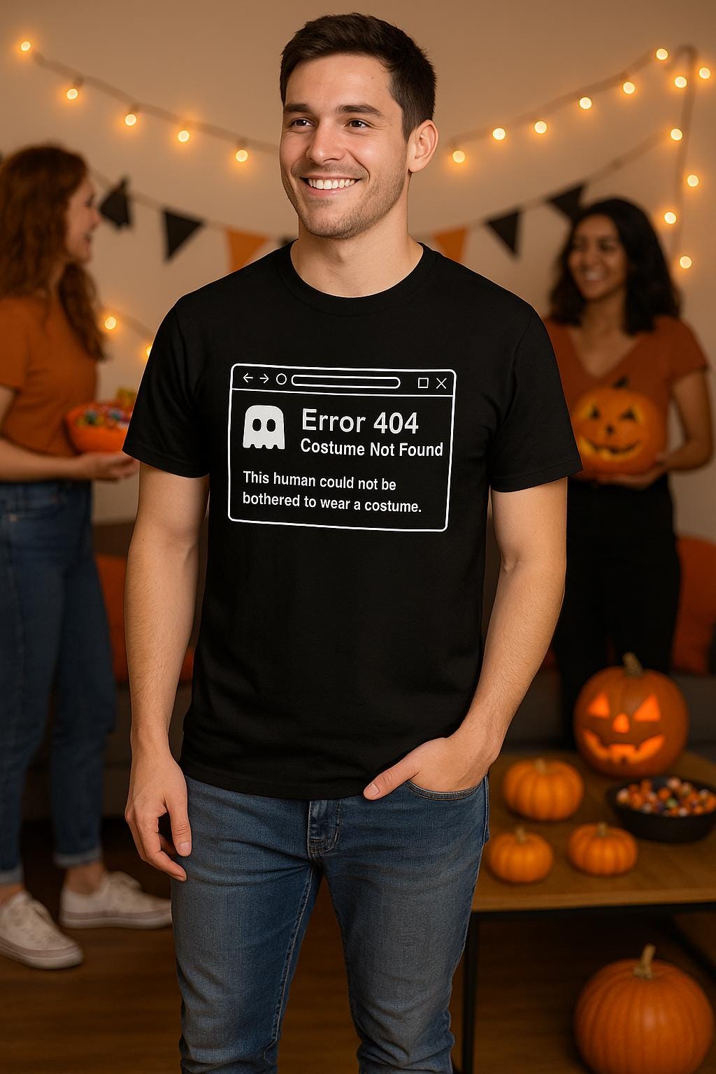 Error 404 Costume T-Shirt: Funny Geeky Halloween Tee