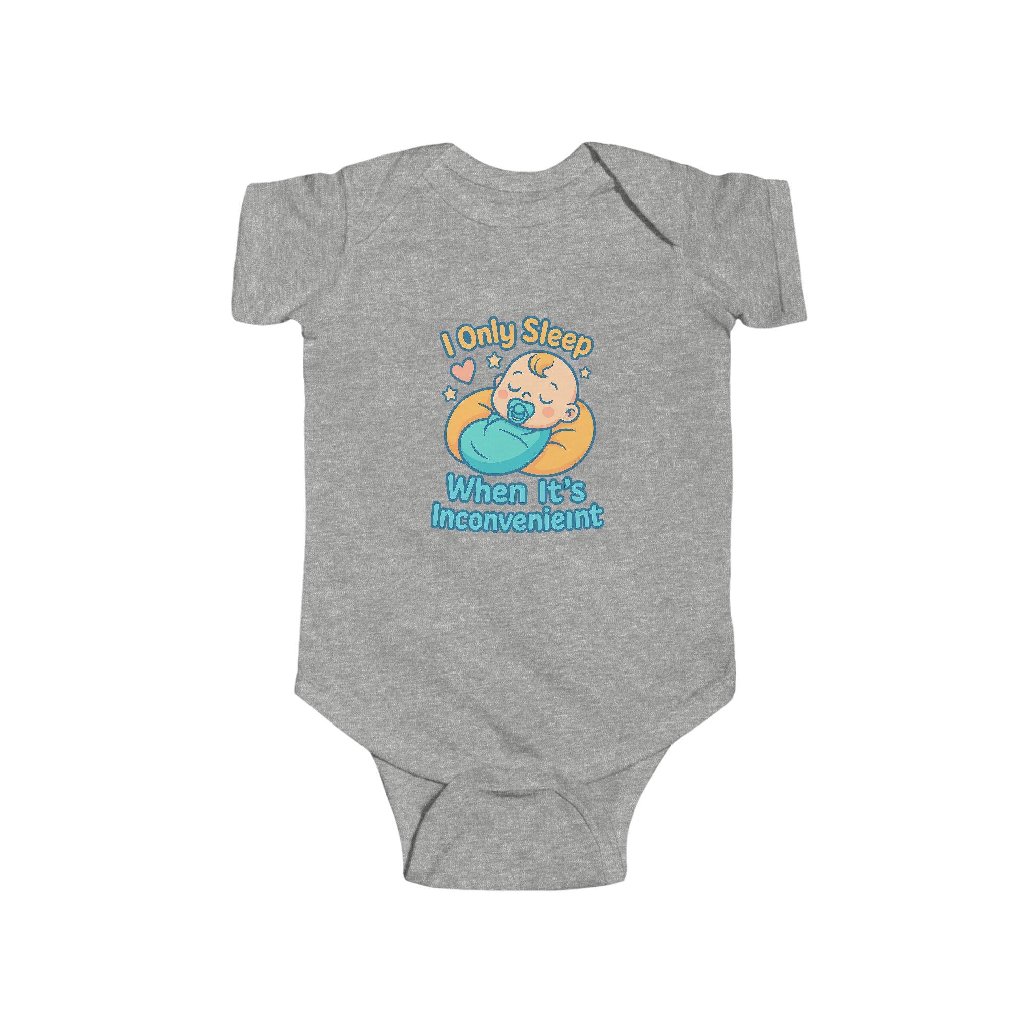 Funny Baby Onesie: I Only Sleep When It’s Inconvenient - Newborn Bodysuit