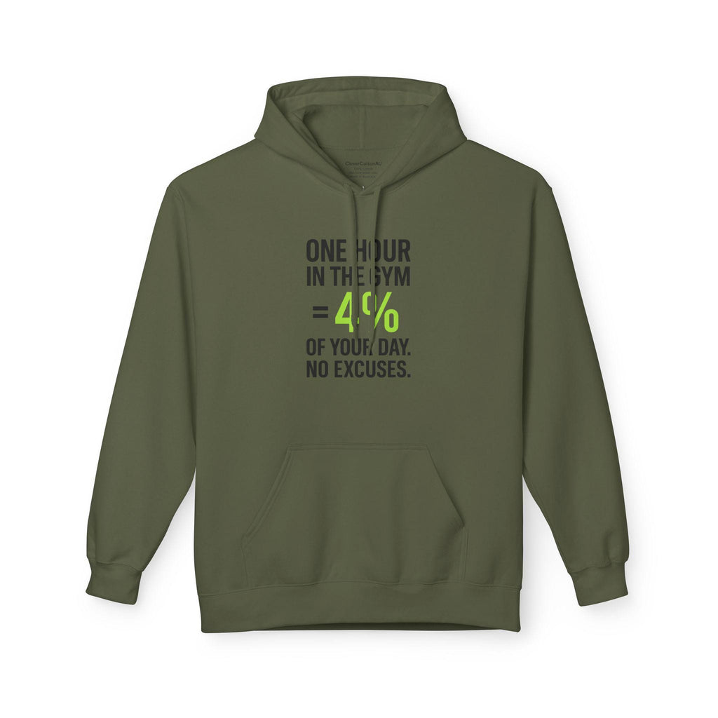 Gym Motivation Hoodie  One Hour in the Gym = 4% of Your Day