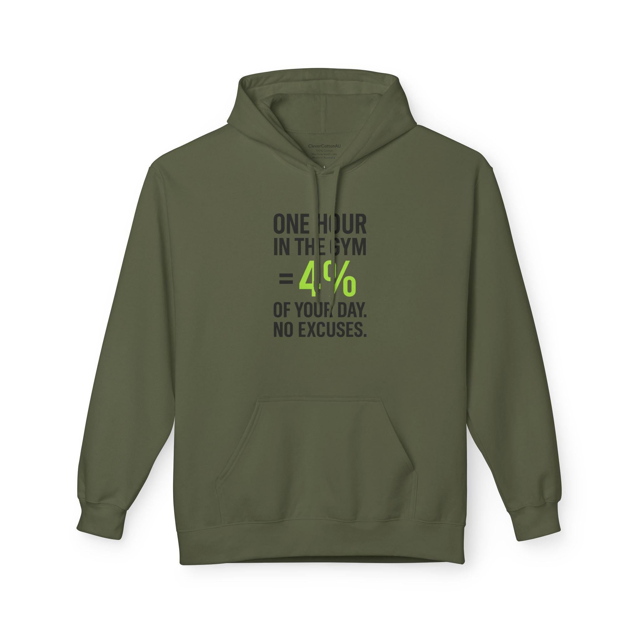 Gym Motivation Hoodie  One Hour in the Gym = 4% of Your Day