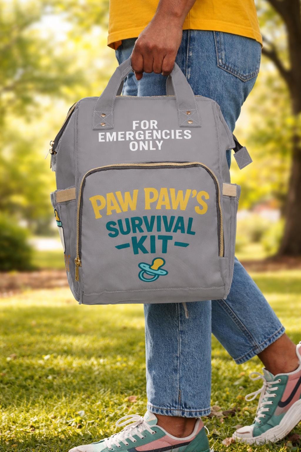 Paw Paw's Survival Kit Diaper Backpack - Funny Grandpa Gift