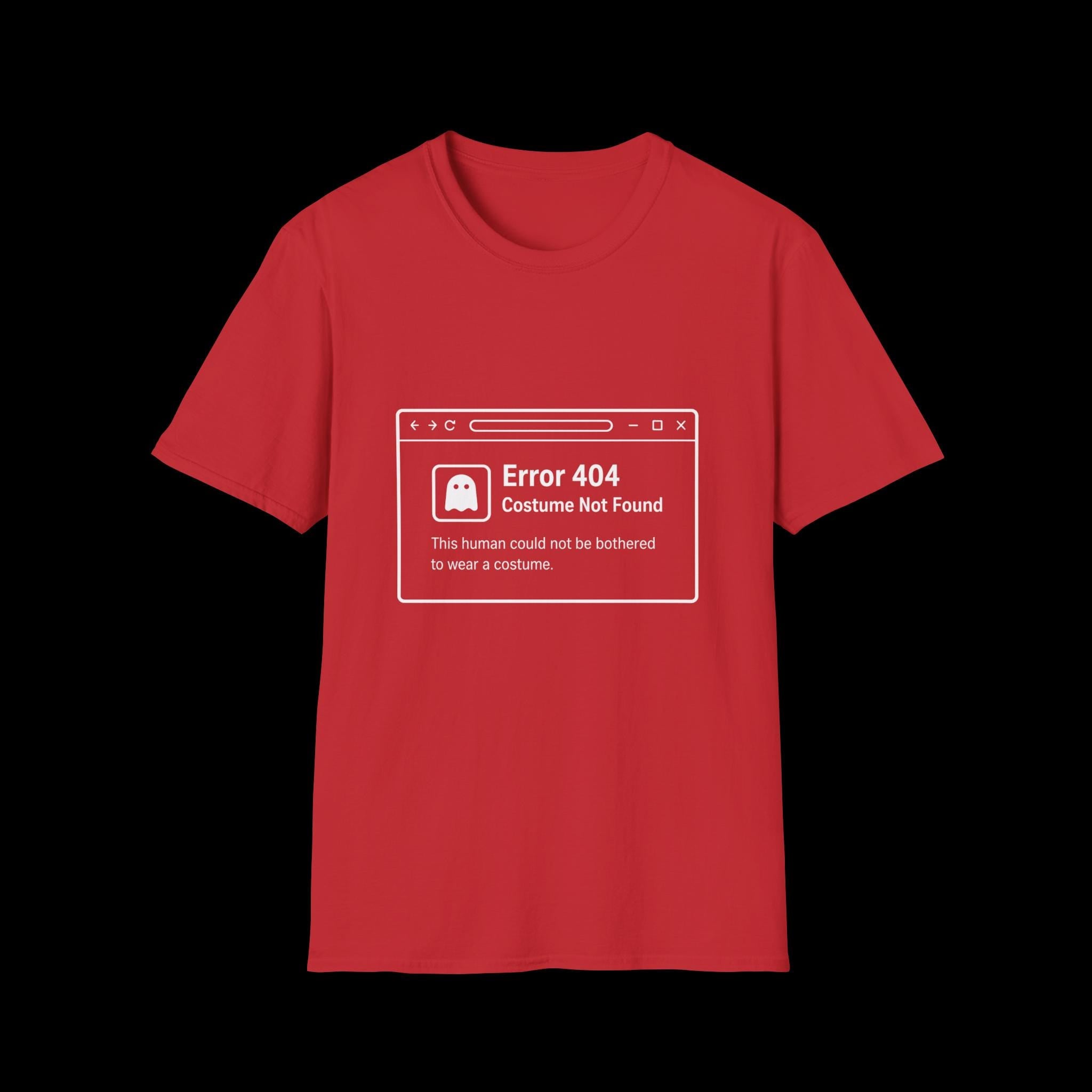 Error 404 Costume T-Shirt: Funny Geeky Halloween Tee