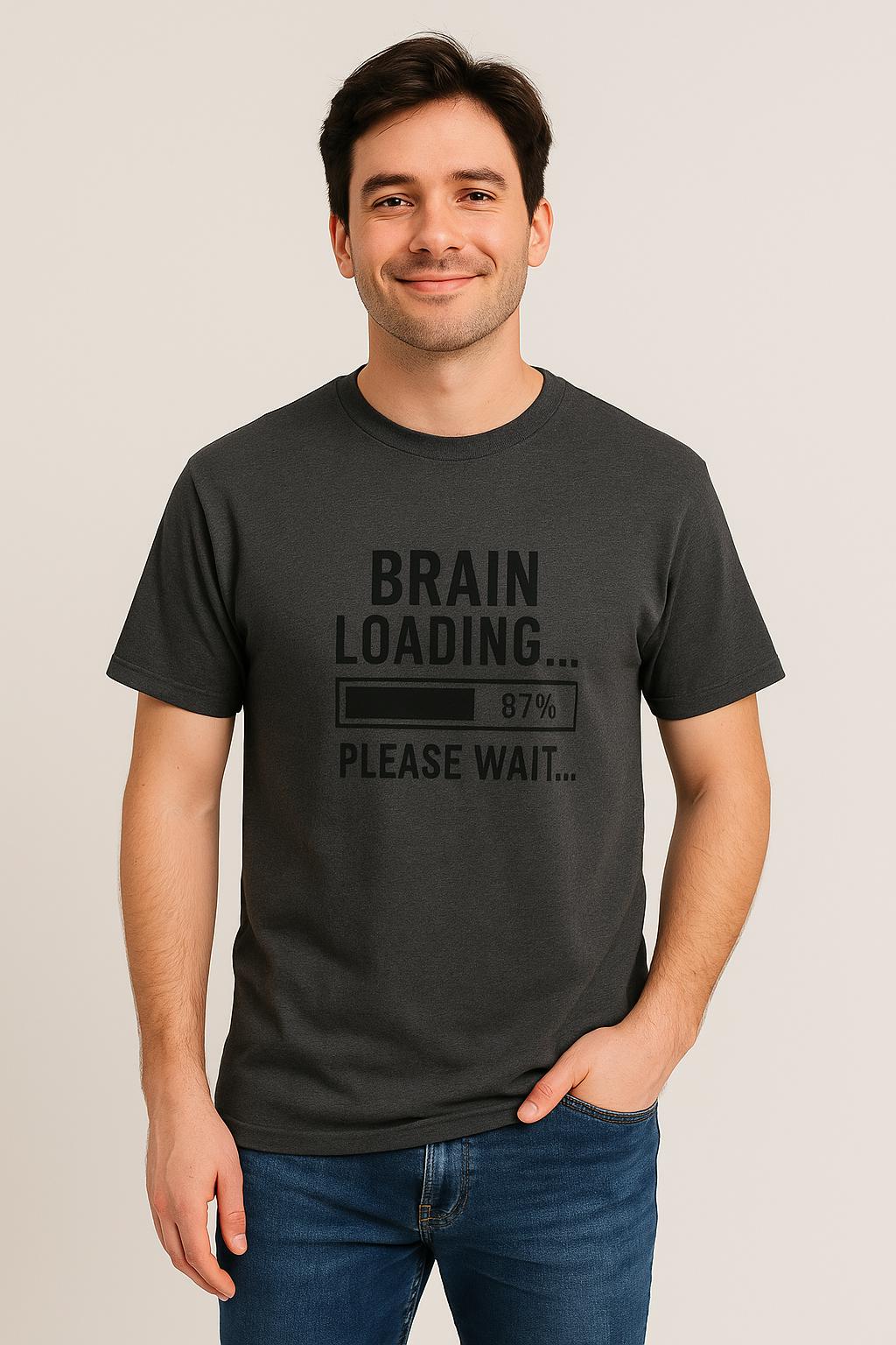 Brain Loading T-Shirt: Funny Geek Gamer Unisex Tee