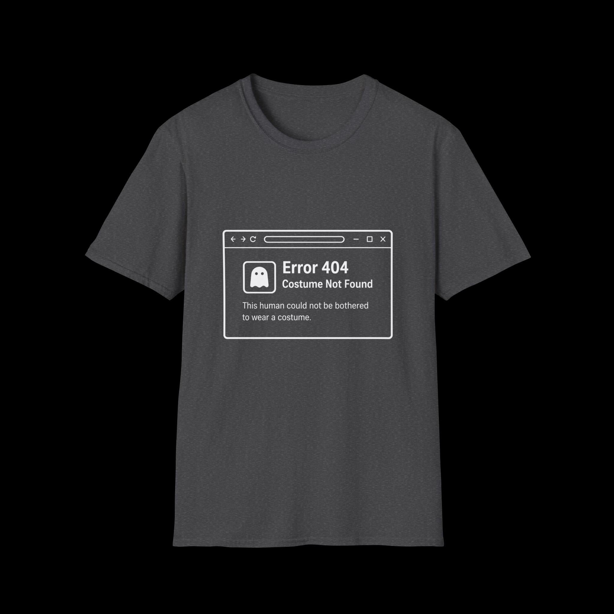 Error 404 Costume T-Shirt: Funny Geeky Halloween Tee