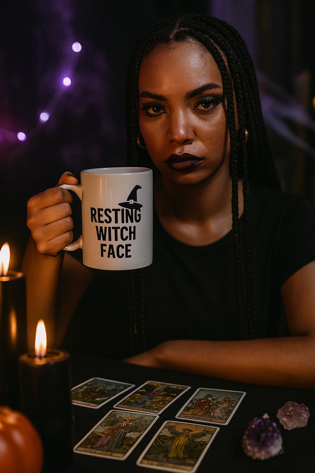 Resting Witch Face Mug: Funny Sarcastic Halloween Coffee Cup