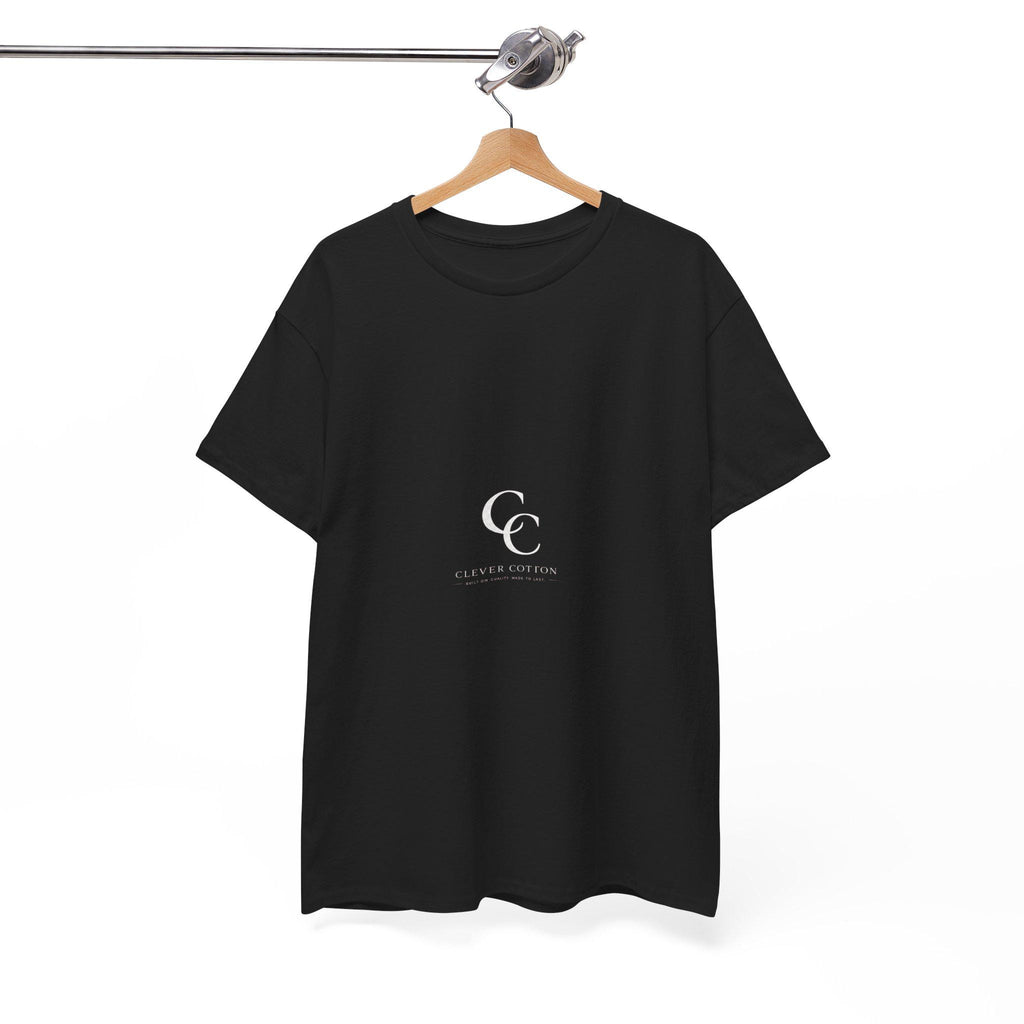 Minimal CC Monogram Tee | Small Center Logo, White Cotton T-Shirt