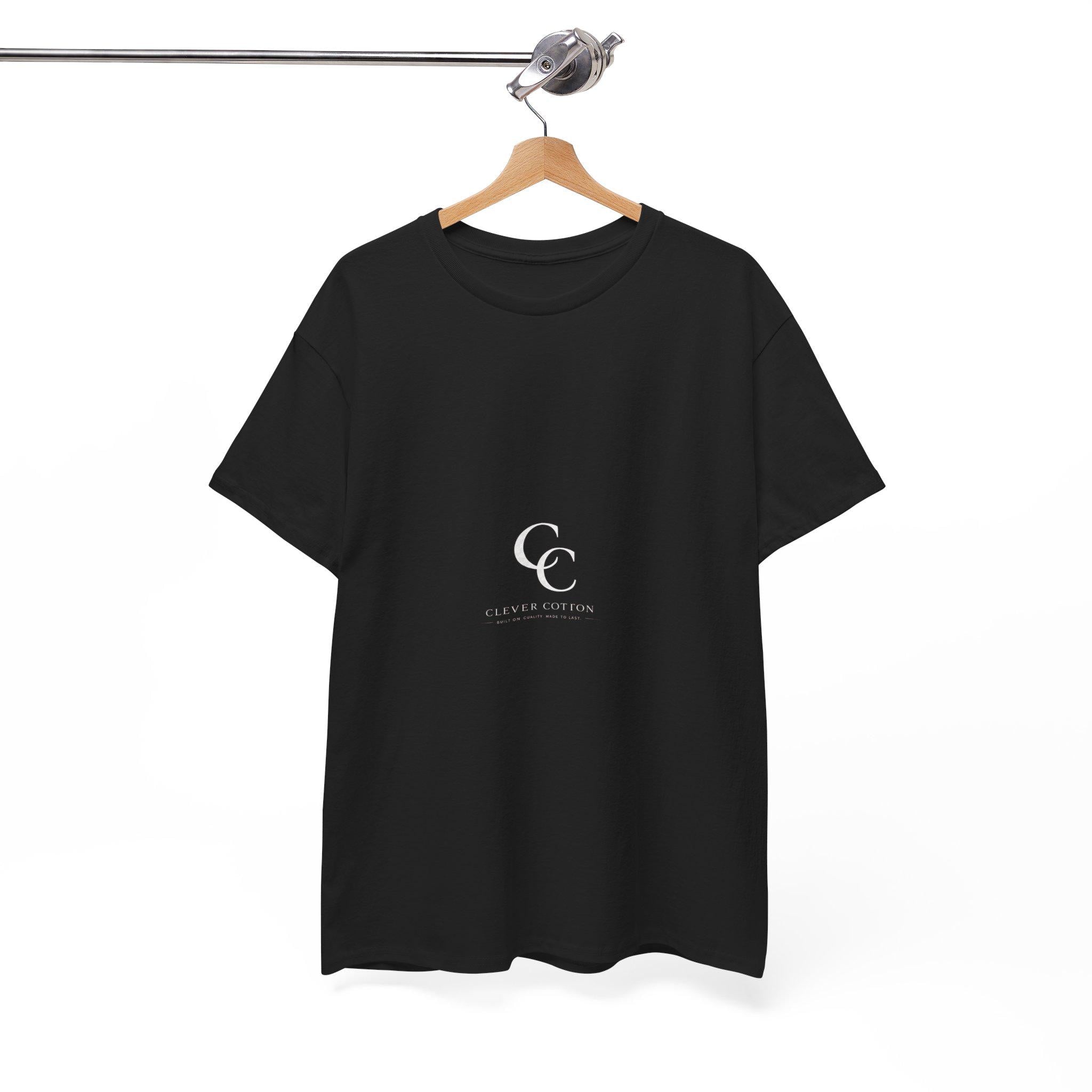 Minimal CC Monogram Tee | Small Center Logo, White Cotton T-Shirt