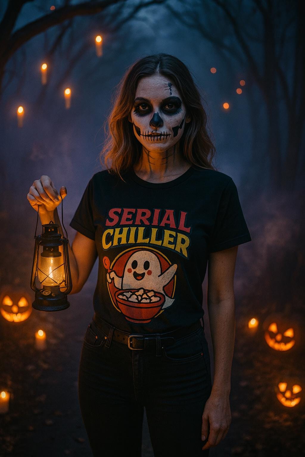 Serial Chiller Halloween T-Shirt: Funny Ghost Cereal Parody