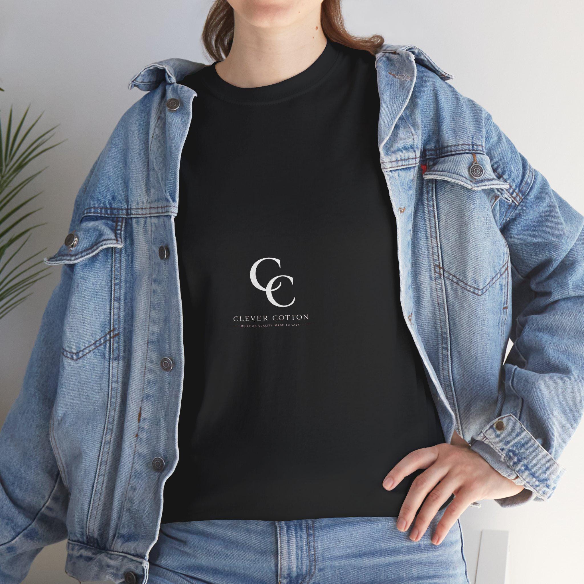 Minimal CC Monogram Tee | Small Center Logo, White Cotton T-Shirt