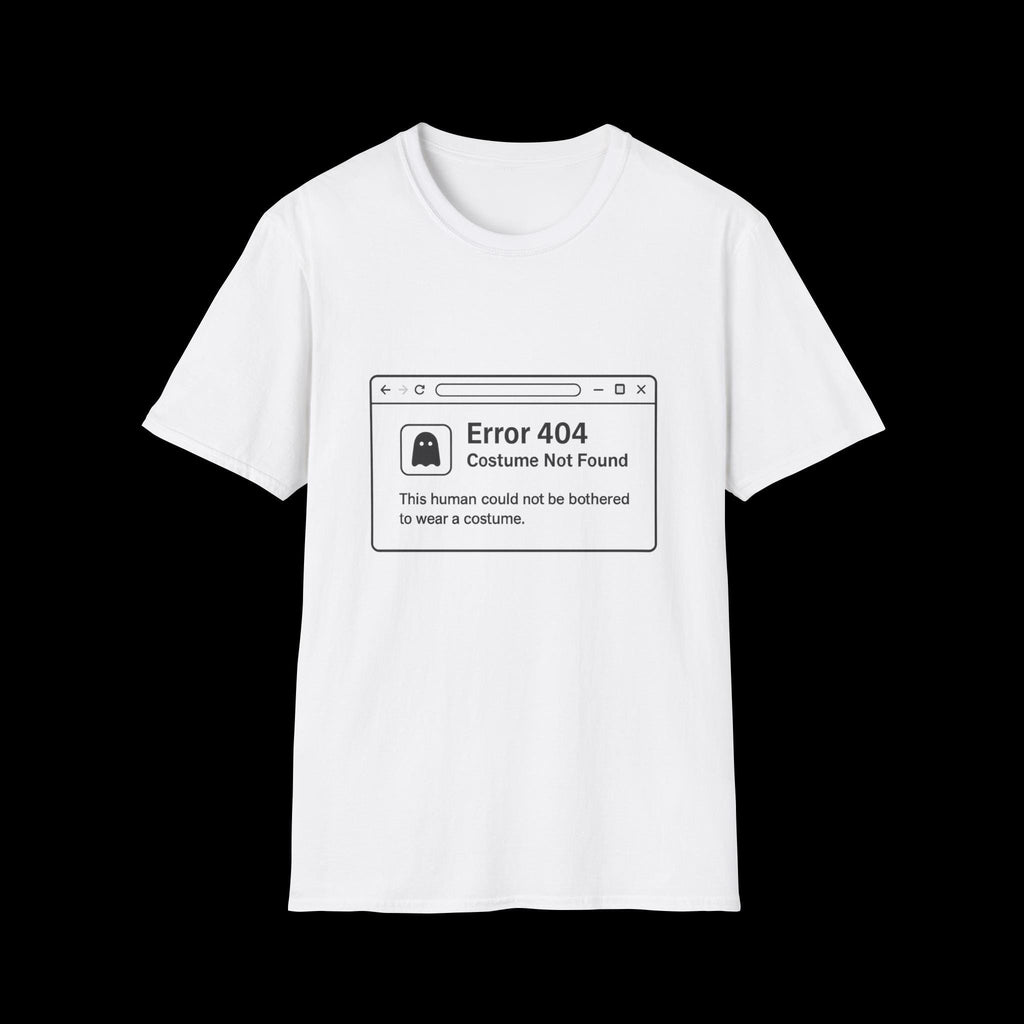 Error 404 Costume T-Shirt: Funny Geeky Halloween Tee