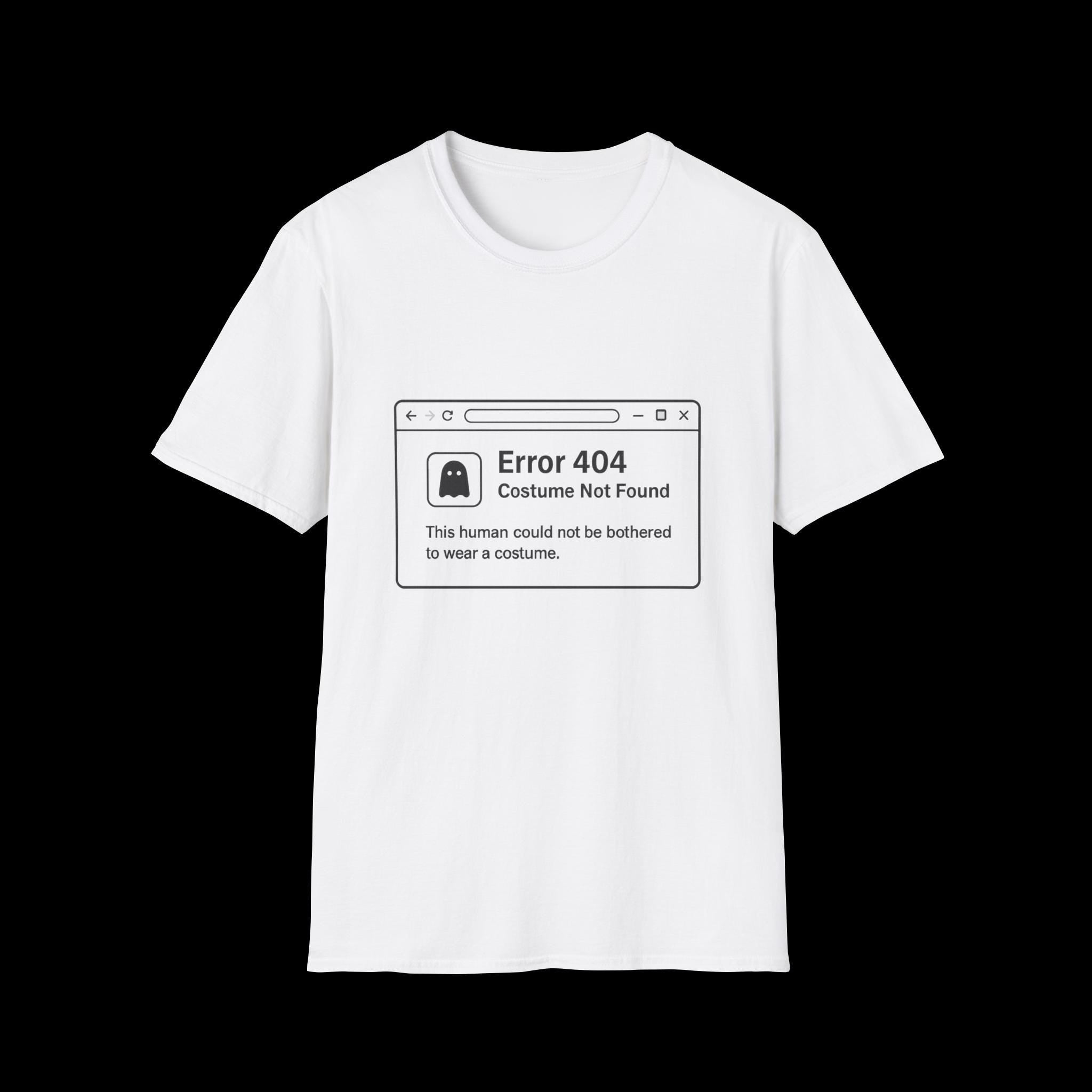Error 404 Costume T-Shirt: Funny Geeky Halloween Tee