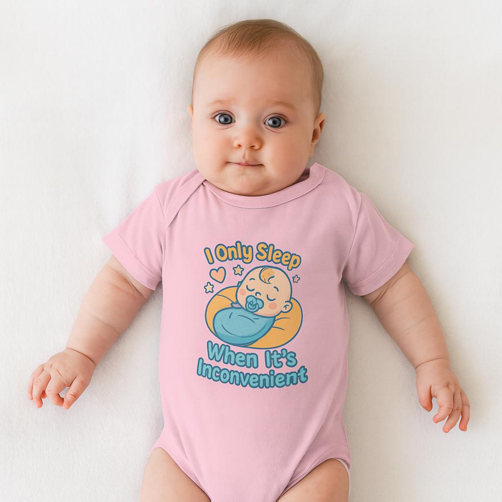 Funny Baby Onesie: I Only Sleep When It’s Inconvenient - Newborn Bodysuit