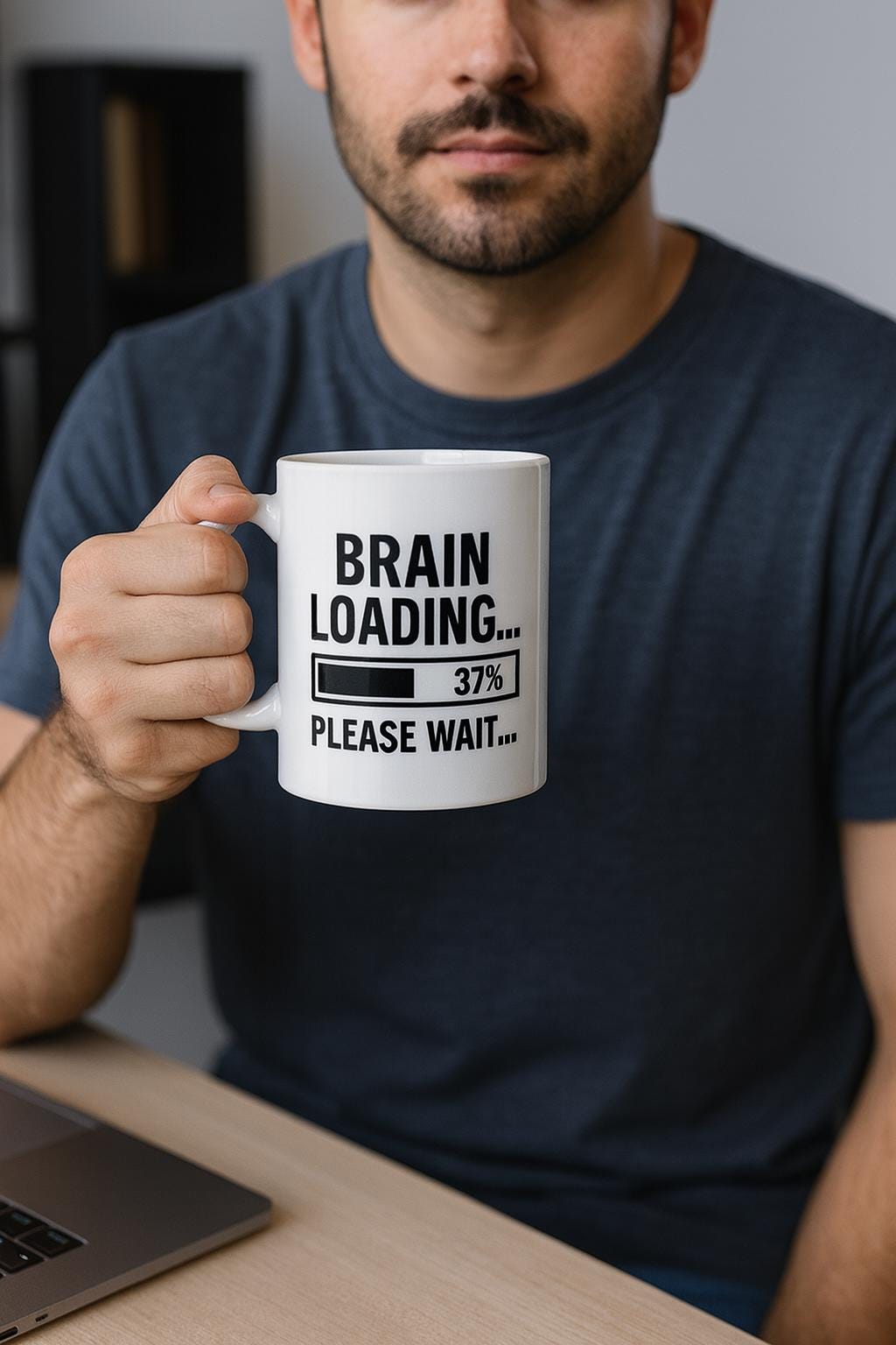 Brain Loading Coffee Mug: Funny Geek Gift for Gamers & Techies