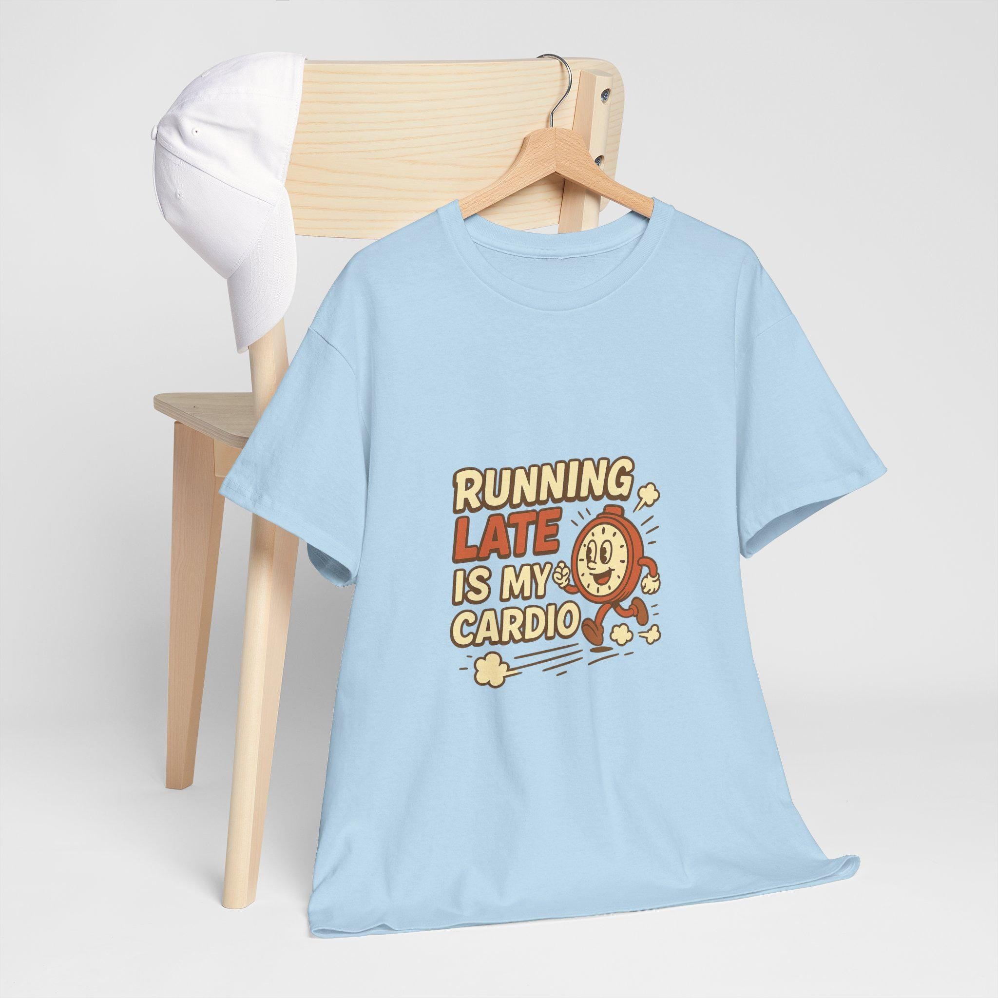 Running Late Is My Cardio T-Shirt: Retro Graphic Tee for Runners