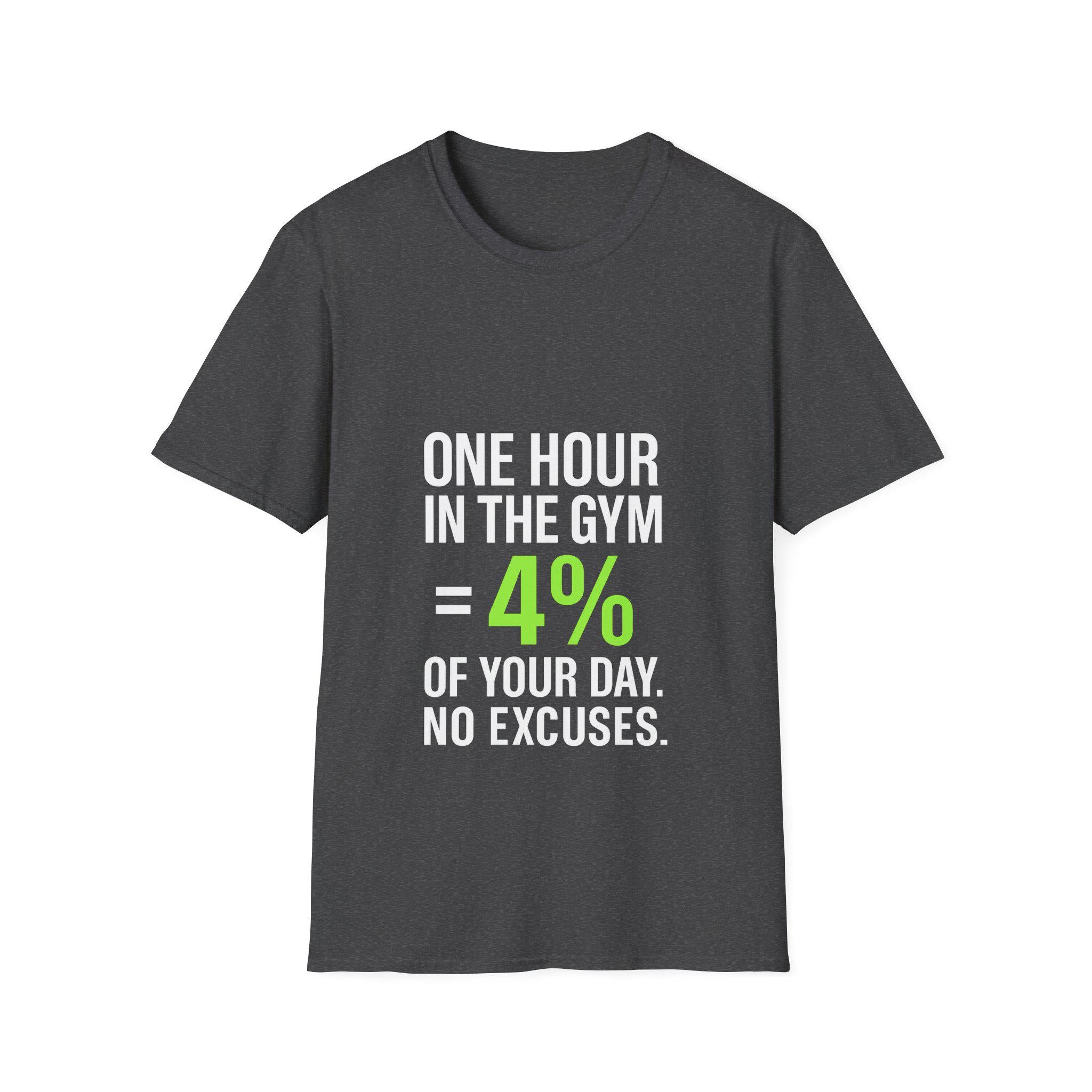 Motivational Gym Shirt: 4% Fitness Quote Unisex Workout Tee