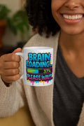 Funny Brain Loading Coffee Mug: Geeky Office Humor Gift