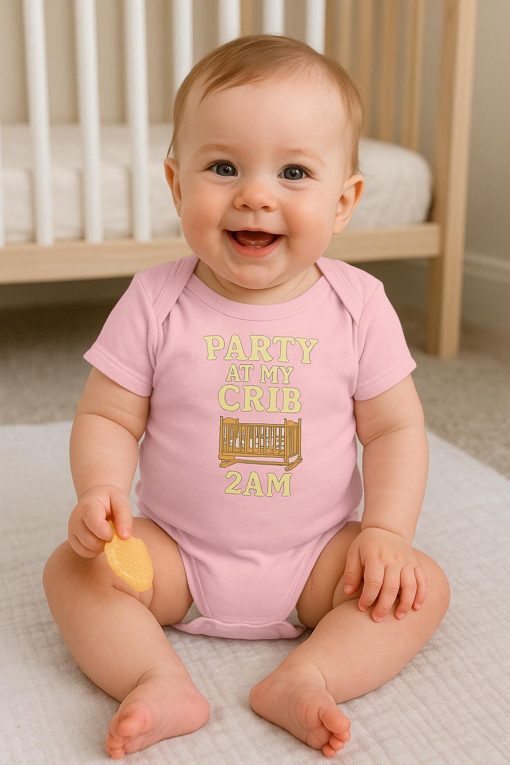Funny Baby Onesie: "Party at My Crib 2AM" - Newborn Outfit