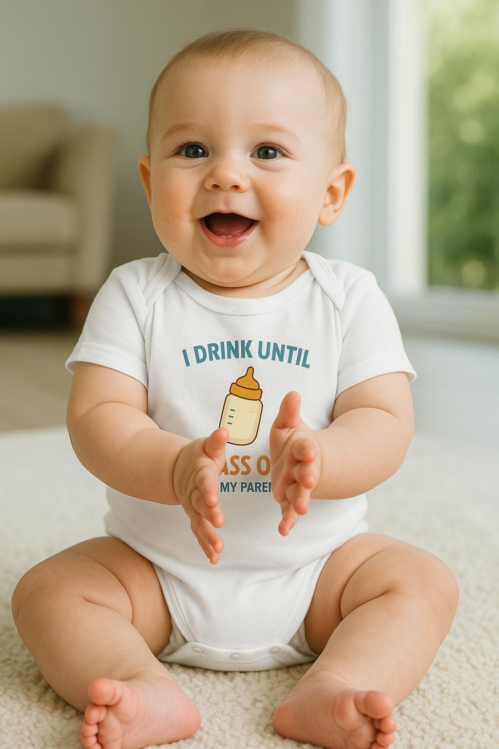 Funny Baby Bodysuit: "Drink Until I Pass Out" Newborn Outfit