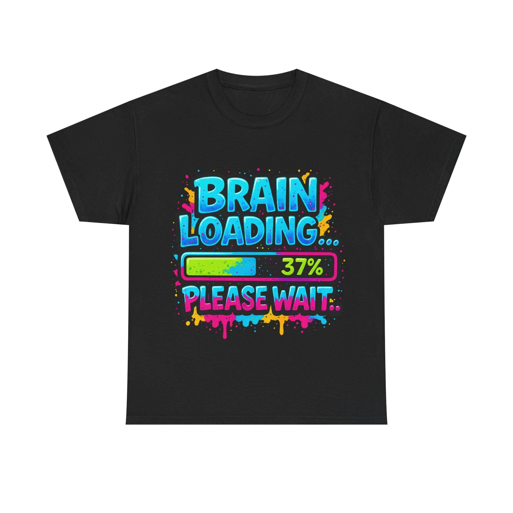 Brain Loading Funny Graphic T-Shirt: Gamer/Student Humor Tee