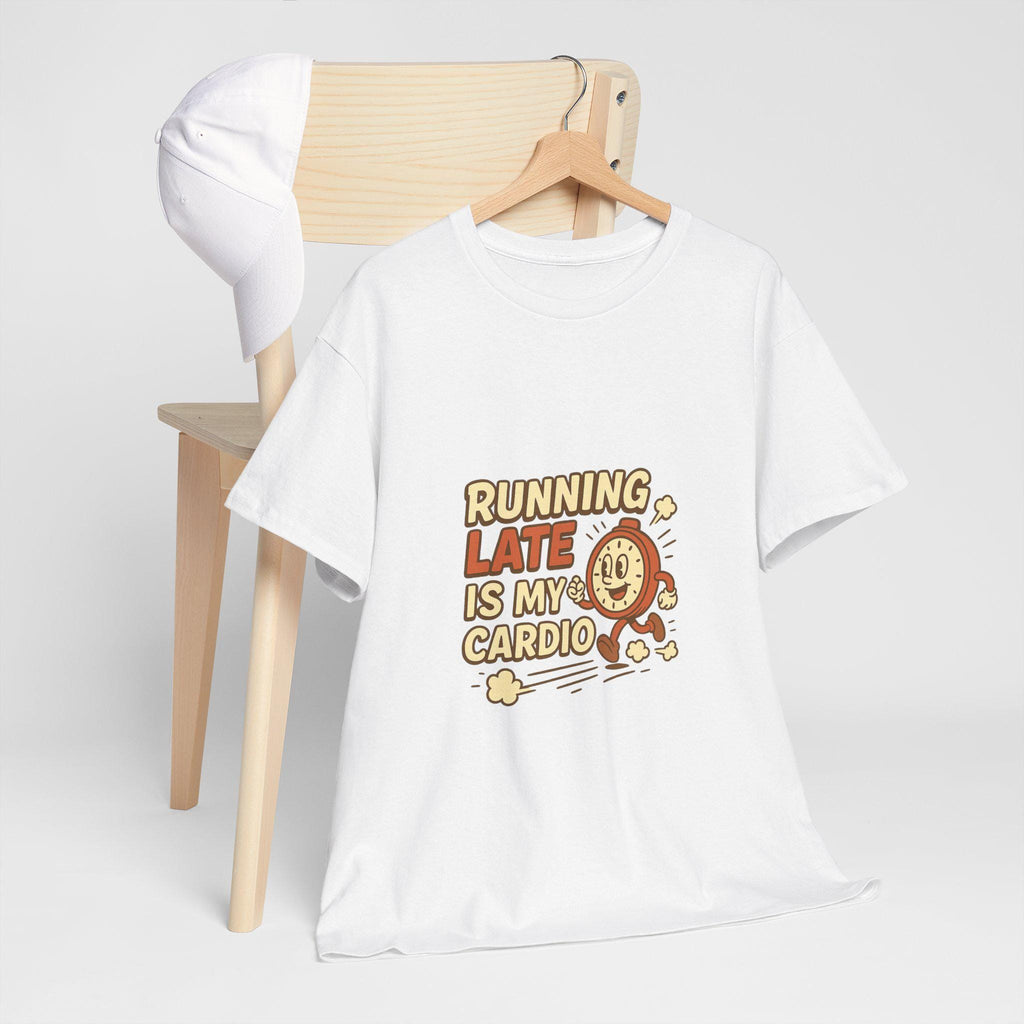 Running Late Is My Cardio T-Shirt: Retro Graphic Tee for Runners
