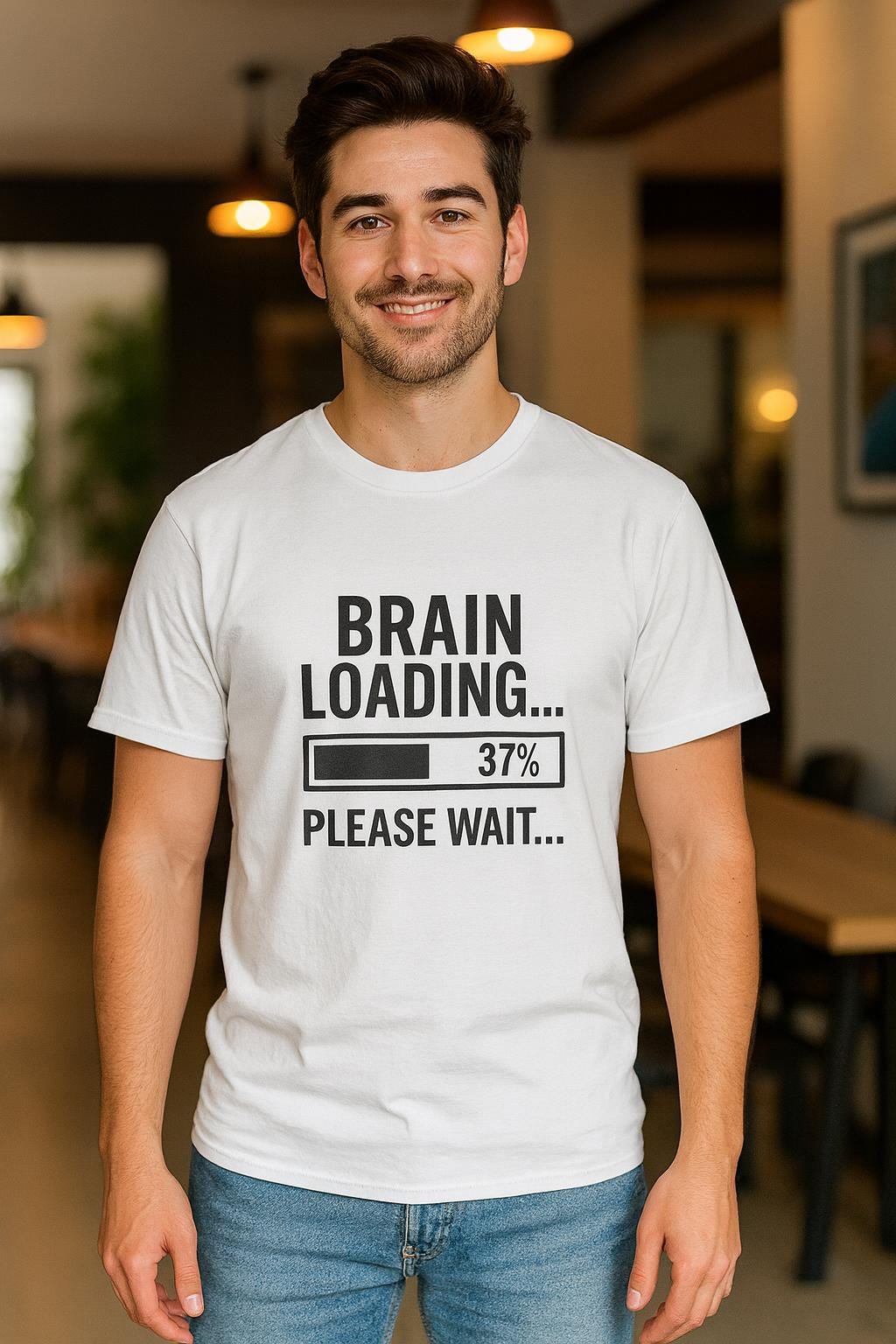 Brain Loading T-Shirt: Funny Geek Gamer Unisex Tee