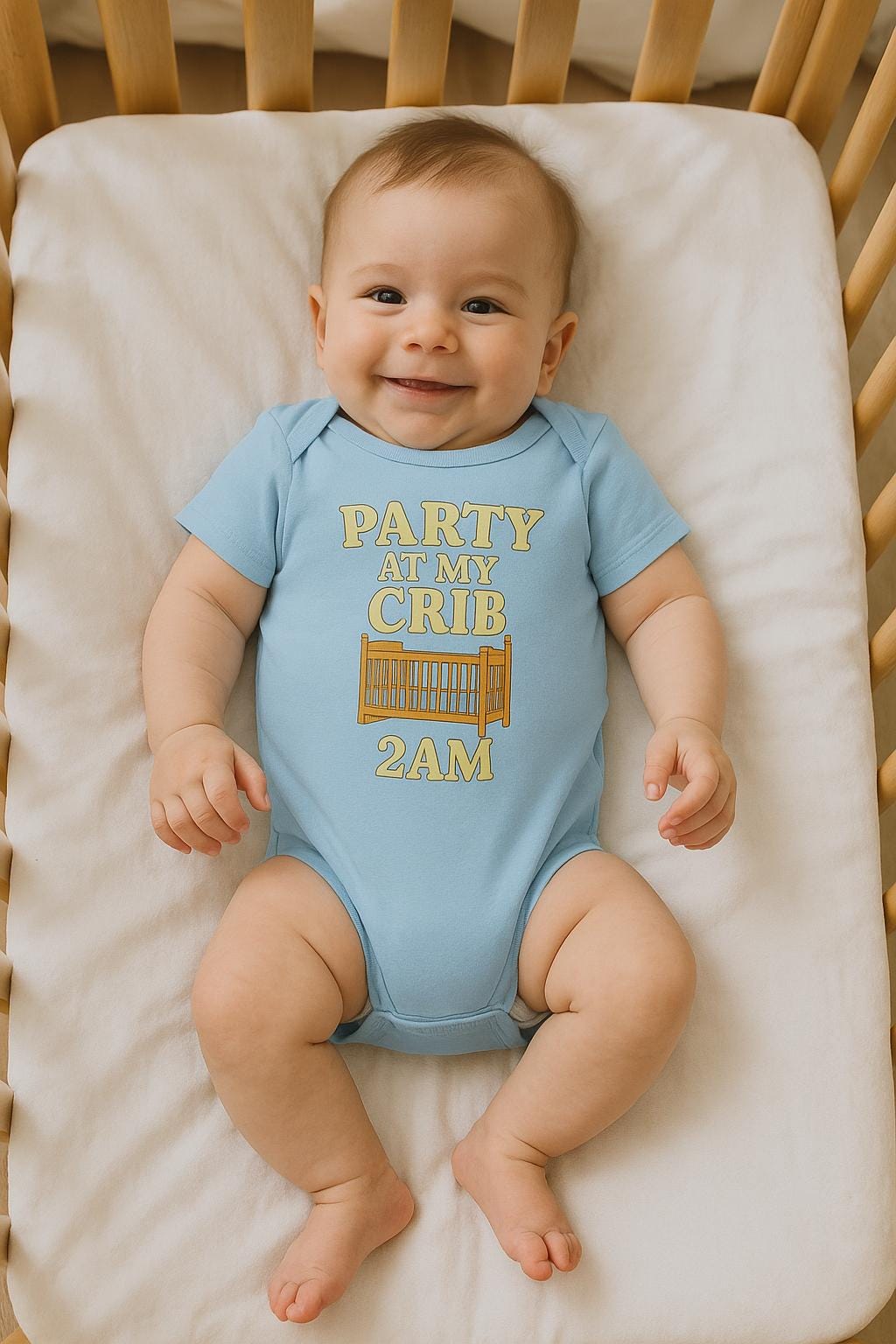 Funny Baby Onesie: "Party at My Crib 2AM" - Newborn Outfit