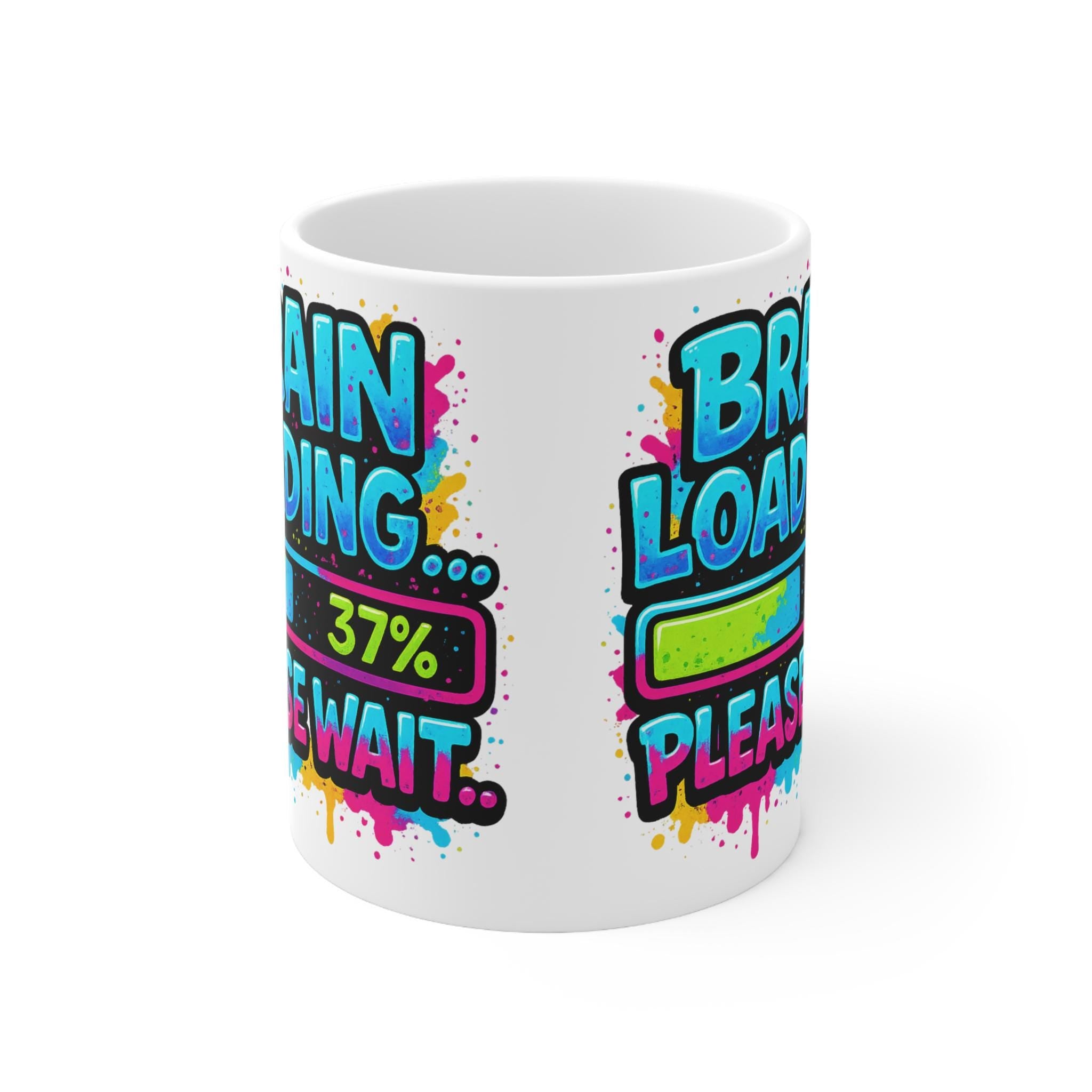 Funny Brain Loading Coffee Mug: Geeky Office Humor Gift