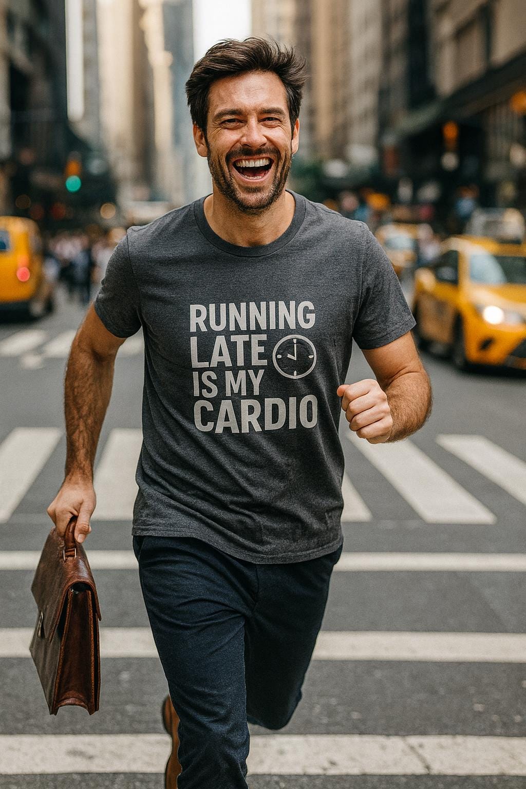 Funny Workout T-Shirt: Running Late Is My Cardio - Sarcastic Gym Humor