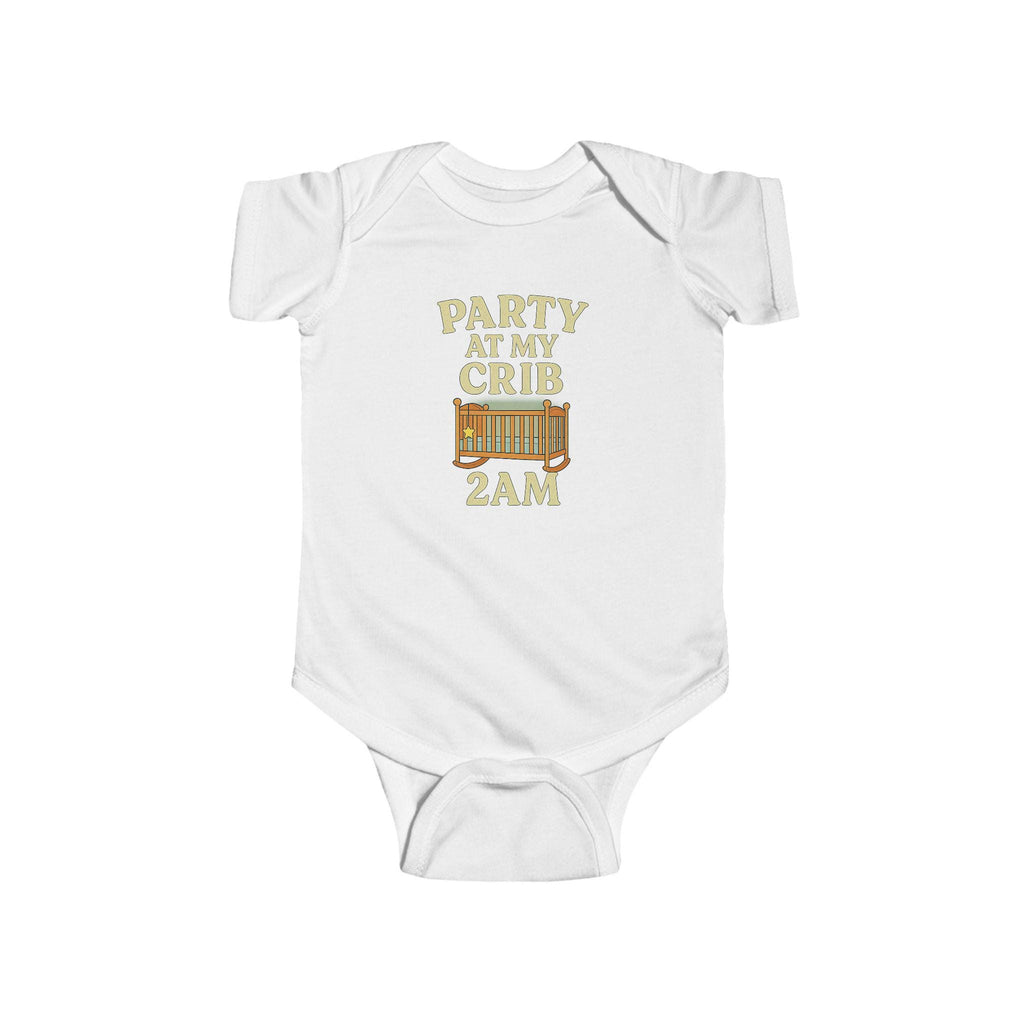 Funny Baby Onesie: "Party at My Crib 2AM" - Newborn Outfit