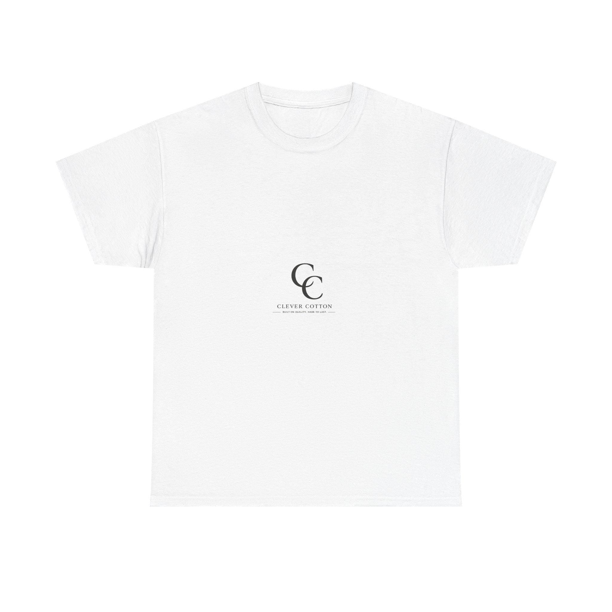 Minimal CC Monogram Tee | Small Center Logo, White Cotton T-Shirt