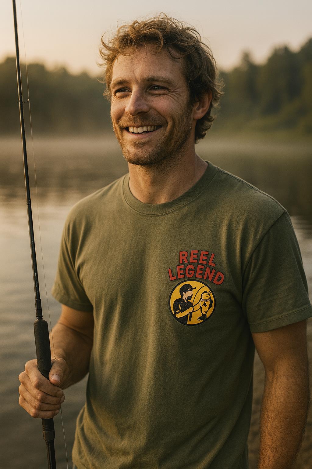 Funny Fishing Club T-Shirt: Master Baiter, Reel Legend - Distressed Cotton Tee