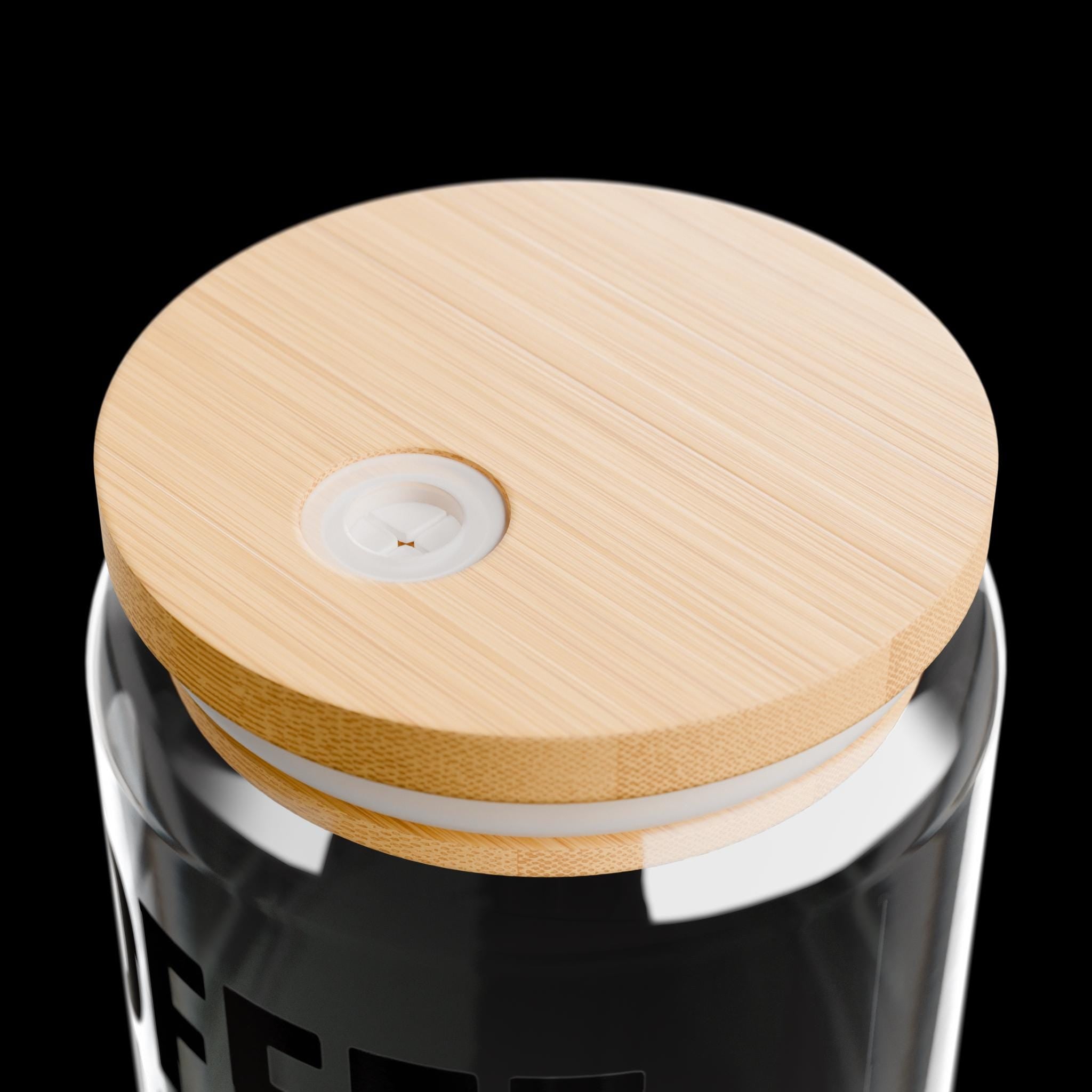 Funny Coffee Glass Cup | Coffee Helps Me Tolerate People | Bamboo Lid & Straw.