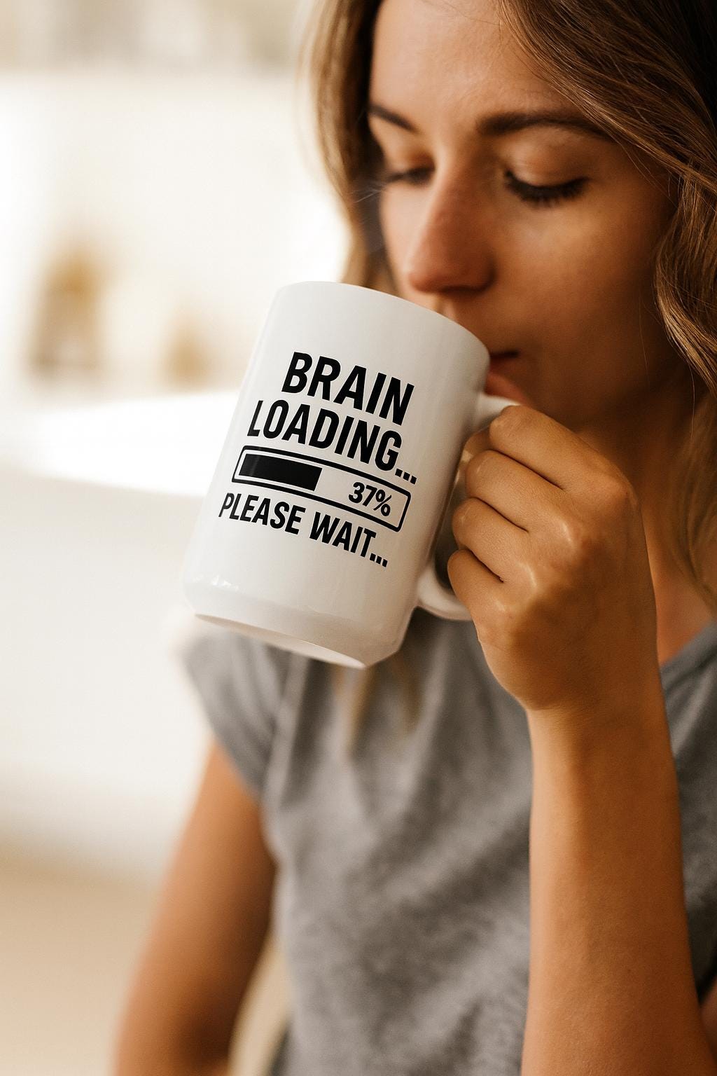 Brain Loading Coffee Mug: Funny Geek Gift for Gamers & Techies