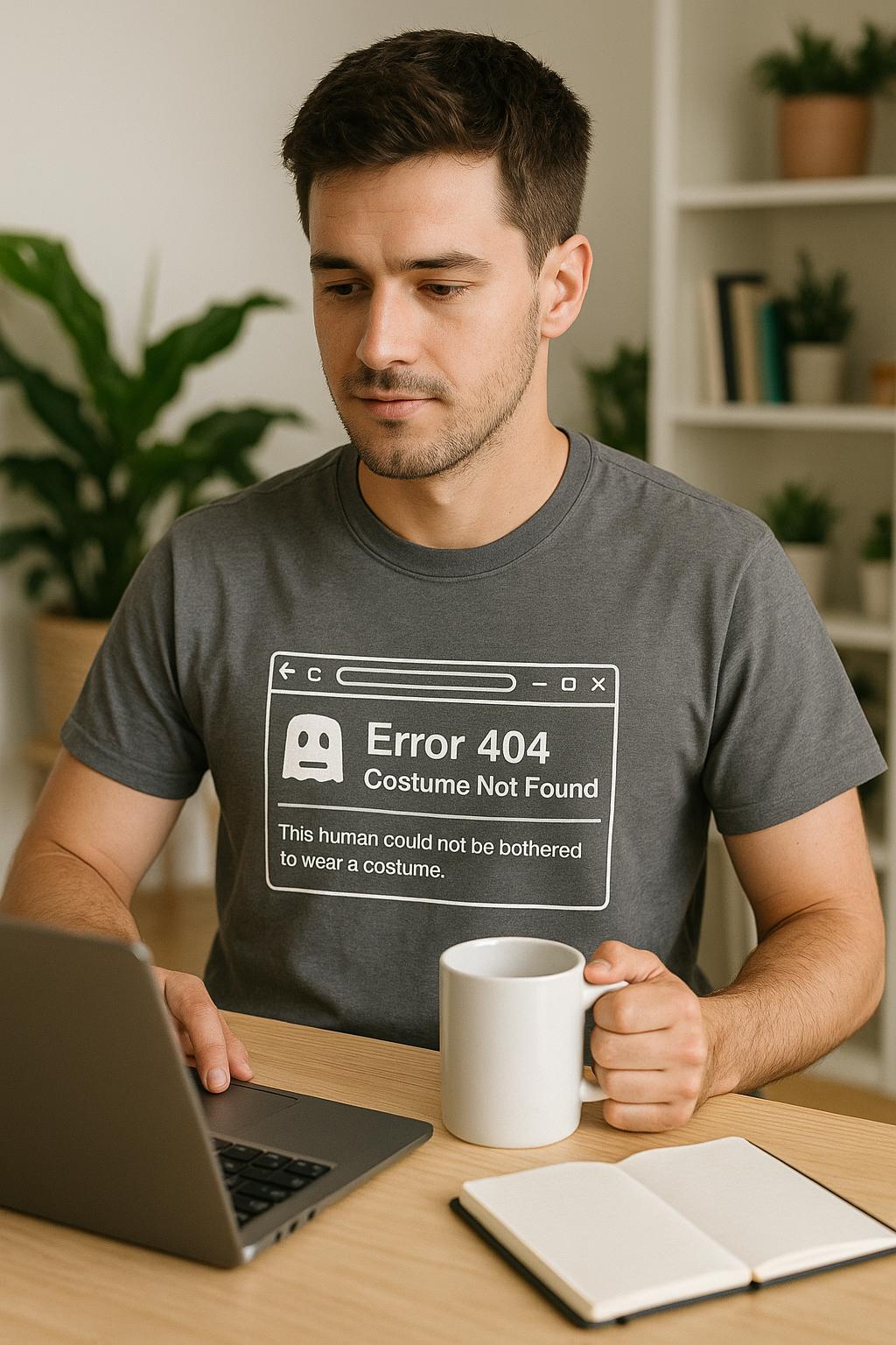 Error 404 Costume T-Shirt: Funny Geeky Halloween Tee