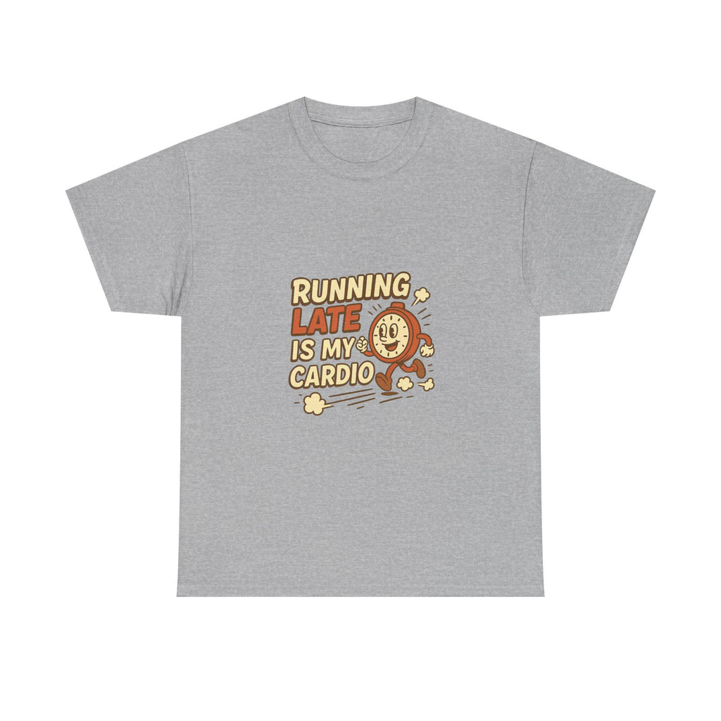 Running Late Is My Cardio T-Shirt: Retro Graphic Tee for Runners