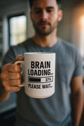 Brain Loading Coffee Mug: Funny Geek Gift for Gamers & Techies
