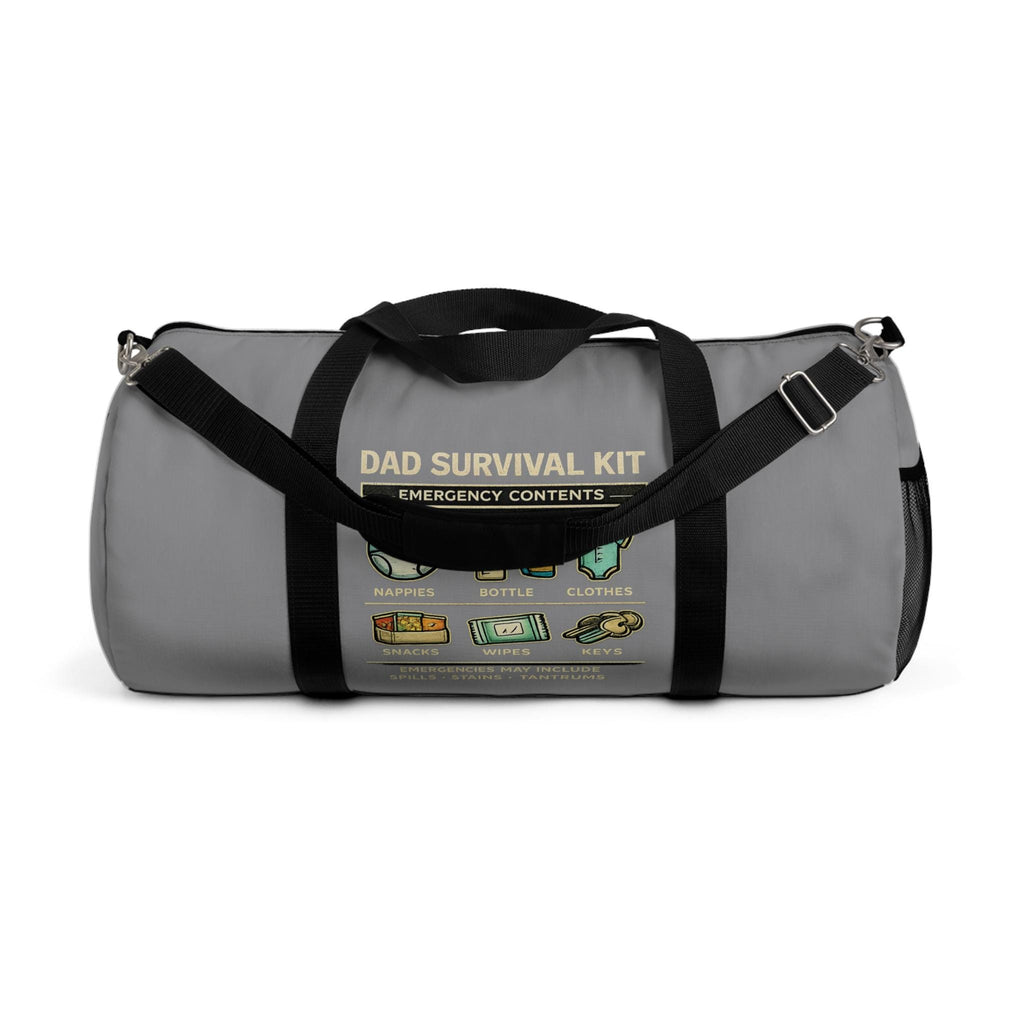 Dad Survival Kit Duffel Bag | Funny Diaper Bag, Emergency Contents