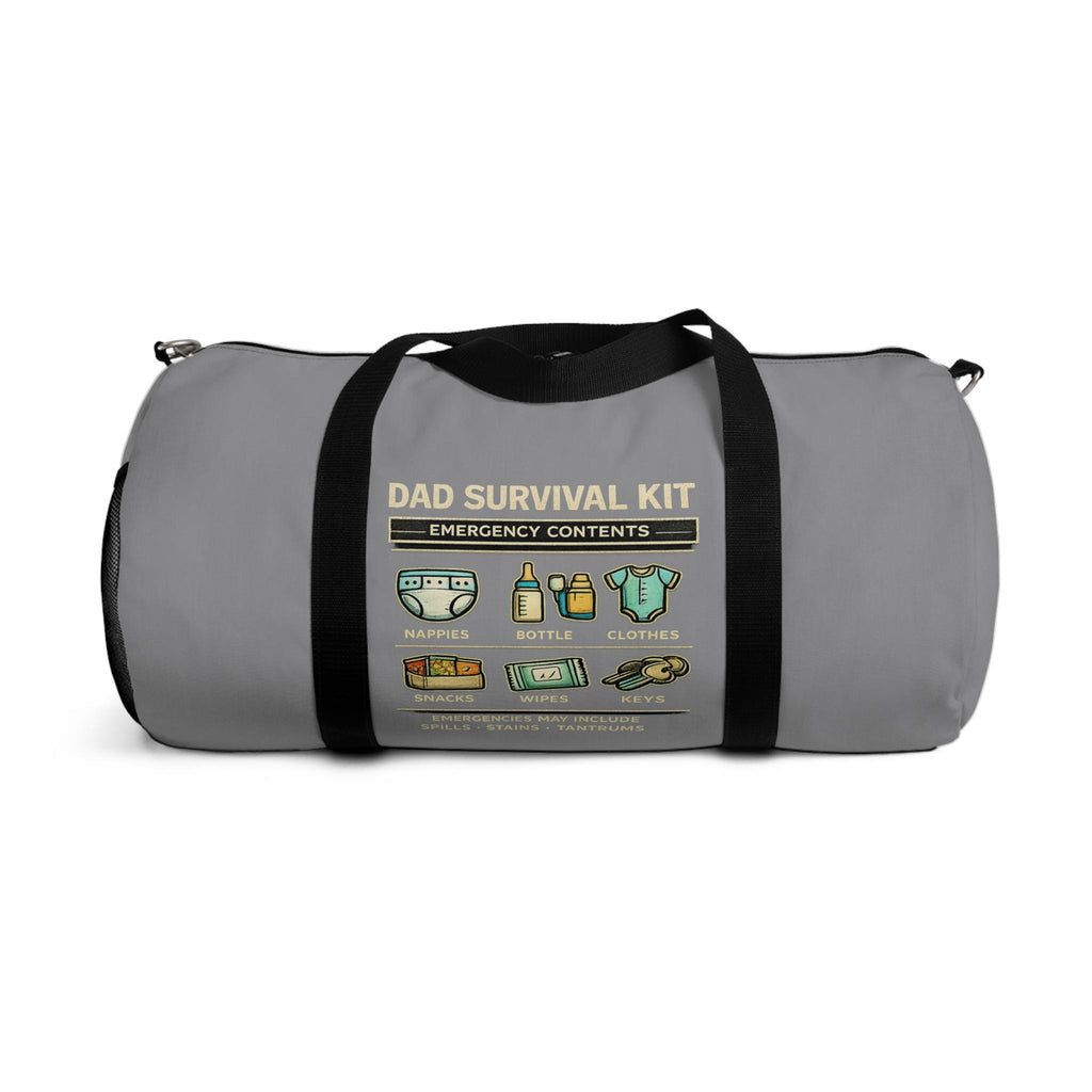 Dad Survival Kit Duffel Bag | Funny Diaper Bag, Emergency Contents