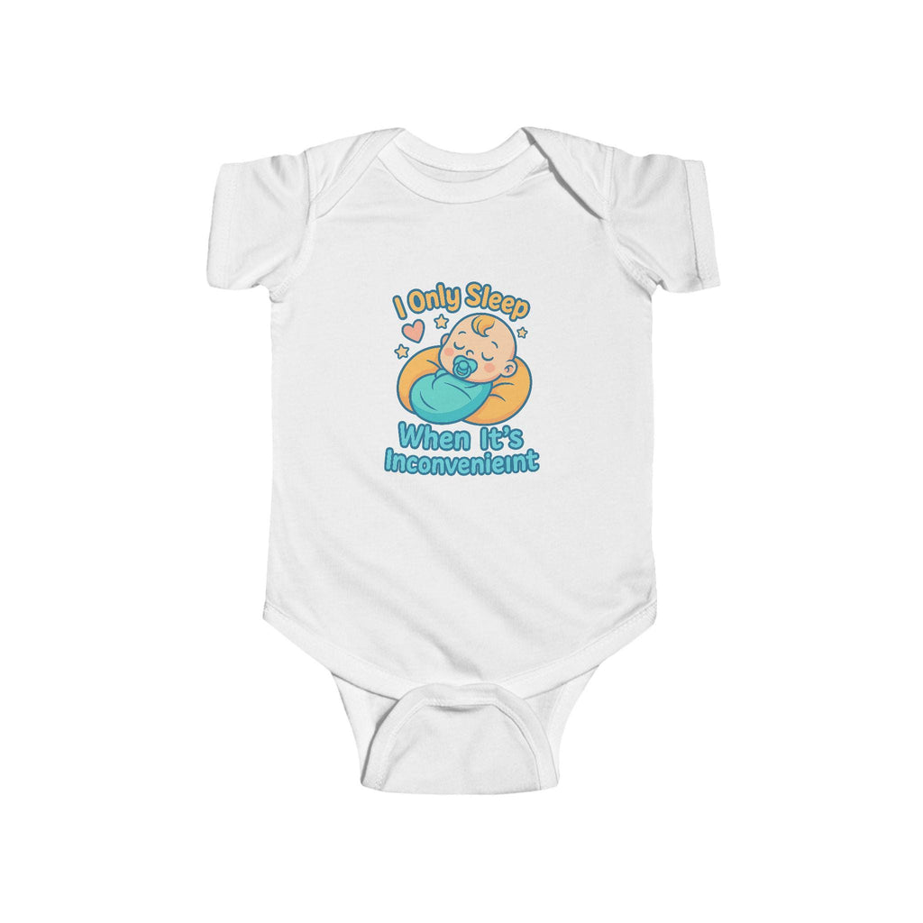 Funny Baby Onesie: I Only Sleep When It’s Inconvenient - Newborn Bodysuit