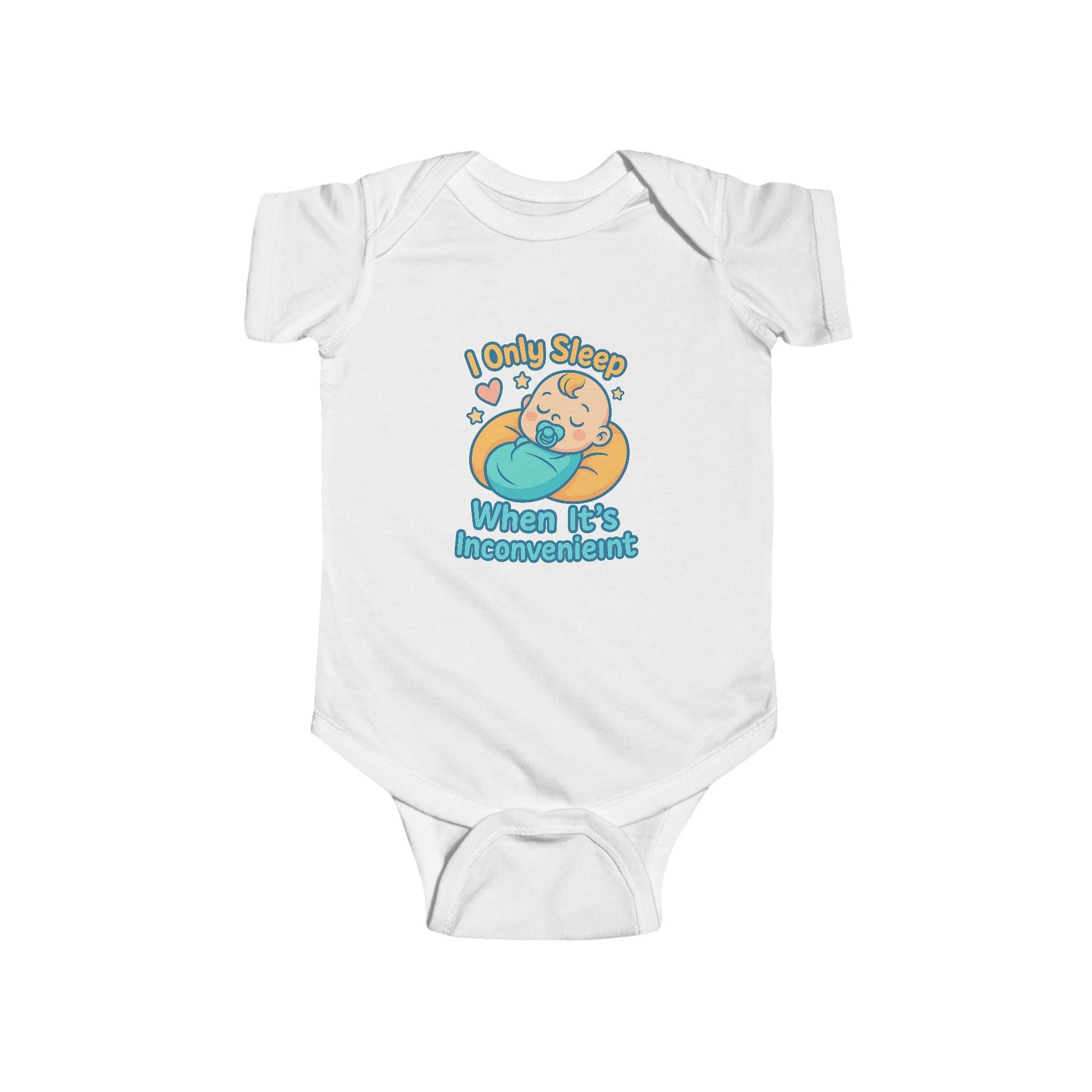 Funny Baby Onesie: I Only Sleep When It’s Inconvenient - Newborn Bodysuit