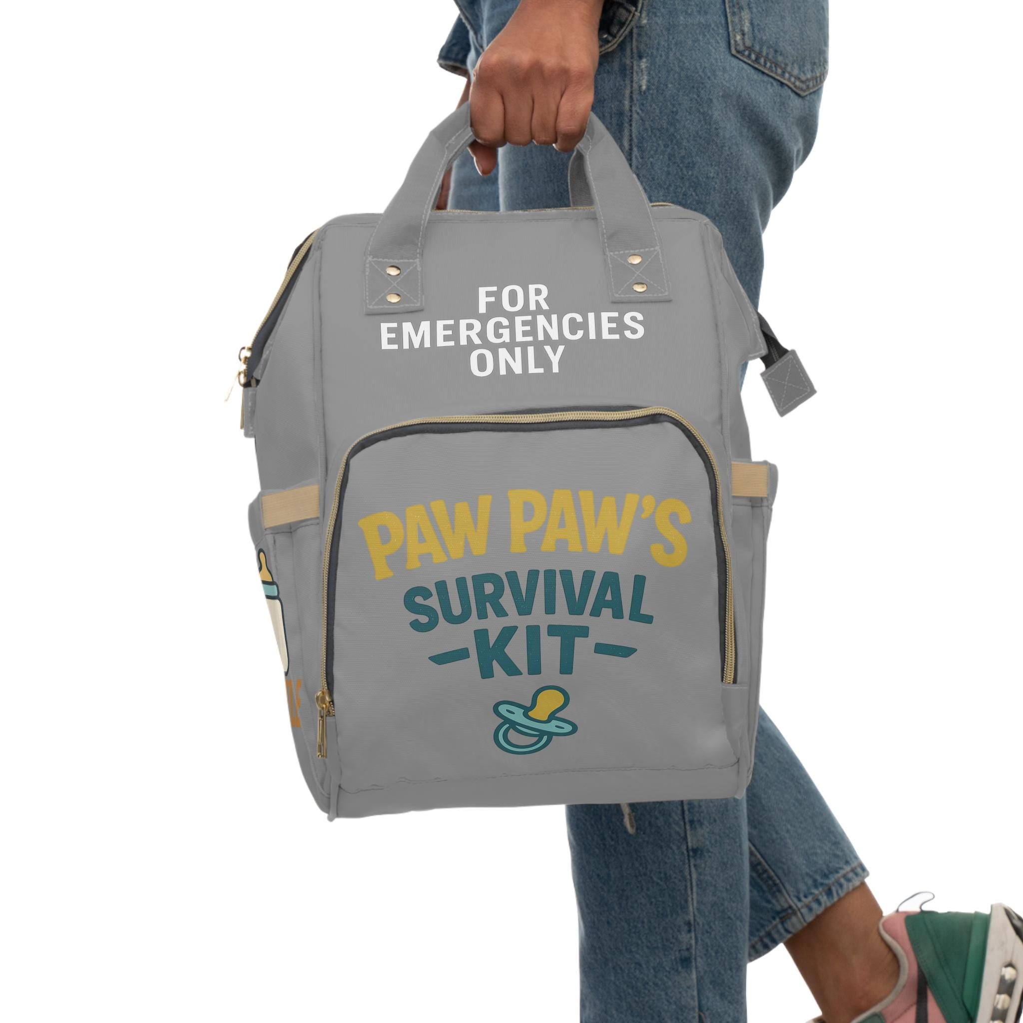 Paw Paw's Survival Kit Diaper Backpack - Funny Grandpa Gift