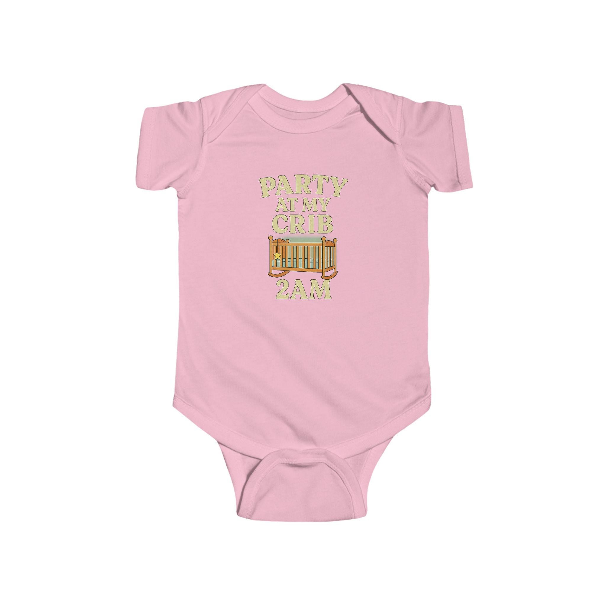 Funny Baby Onesie: "Party at My Crib 2AM" - Newborn Outfit