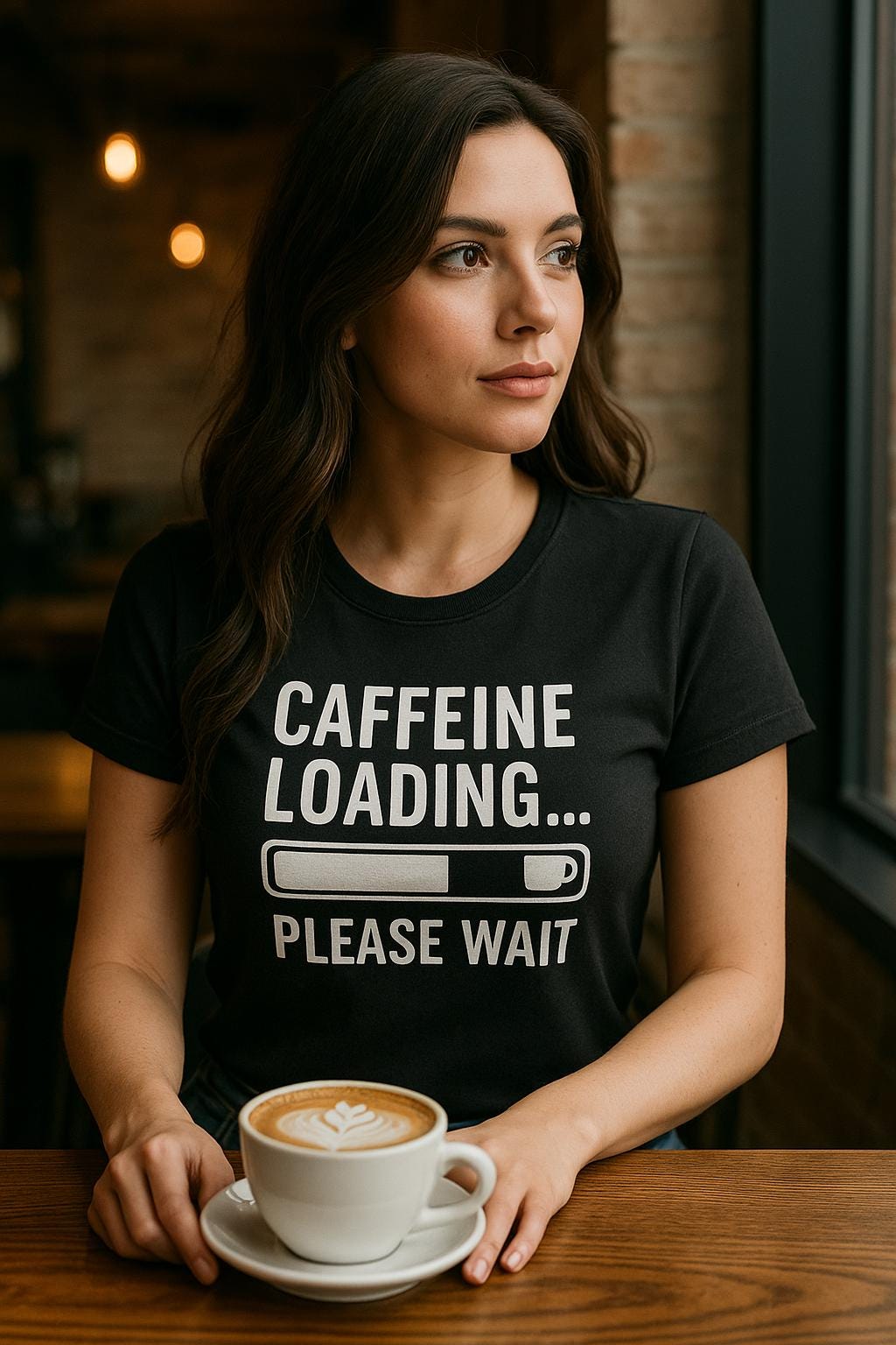 Caffeine Loading T-Shirt: Funny Coffee Lover Unisex Tee