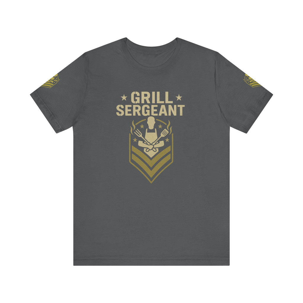 Funny BBQ Grill Sergeant T-Shirt: Military Chevron Graphic Tee